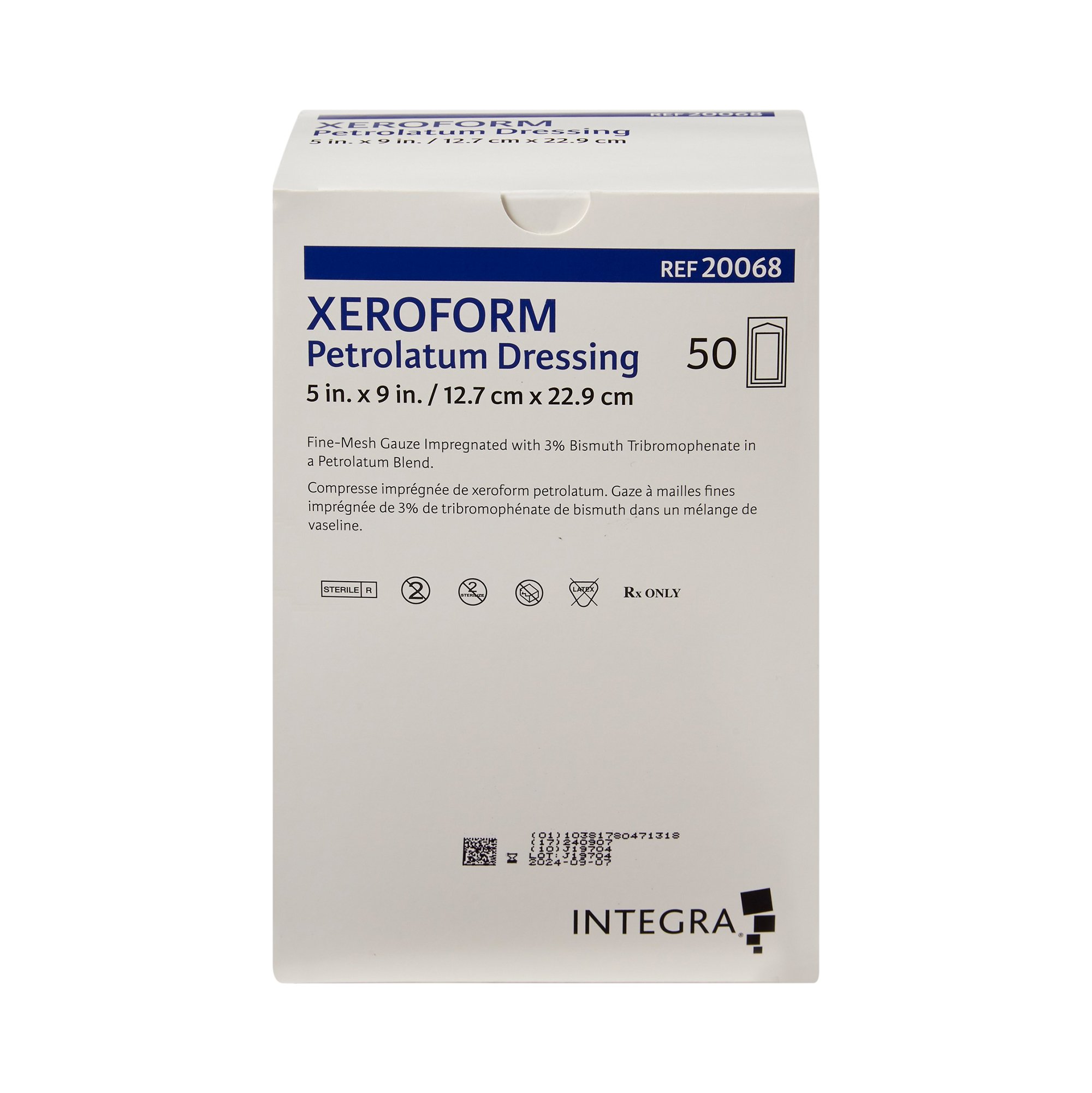 Gentell DKC20068 - Xeroform Petrolatum Impregnated Dressing, 5 x 9 Inch - 1/Each, 50/Box, 200/Case