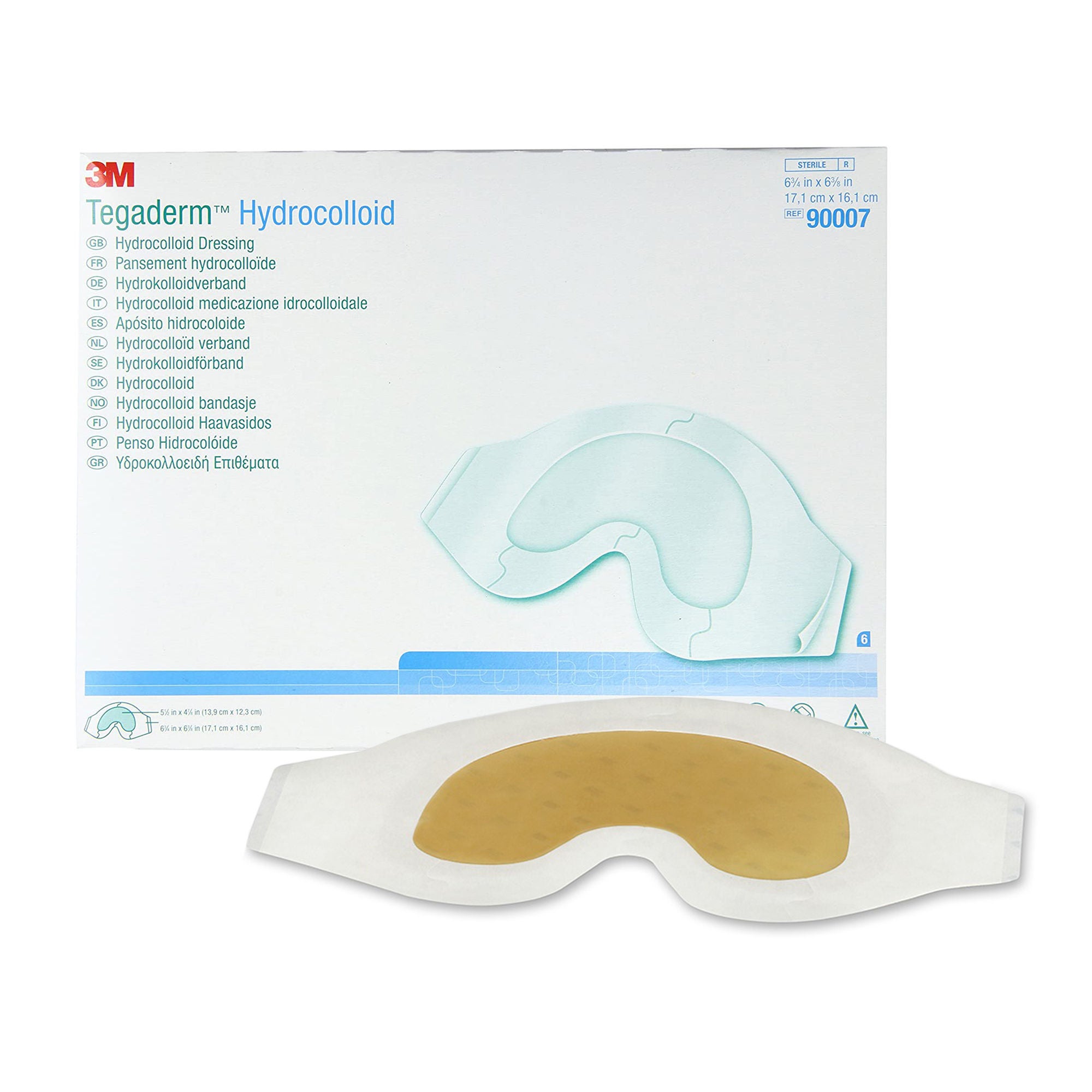 Solventum Corporation - 90007 Hydrocolloid Dressing 3M™ Tegaderm™ Film Backing 6-3/8 X 6-3/4 Inch Sacral Hydrocolloid / Film