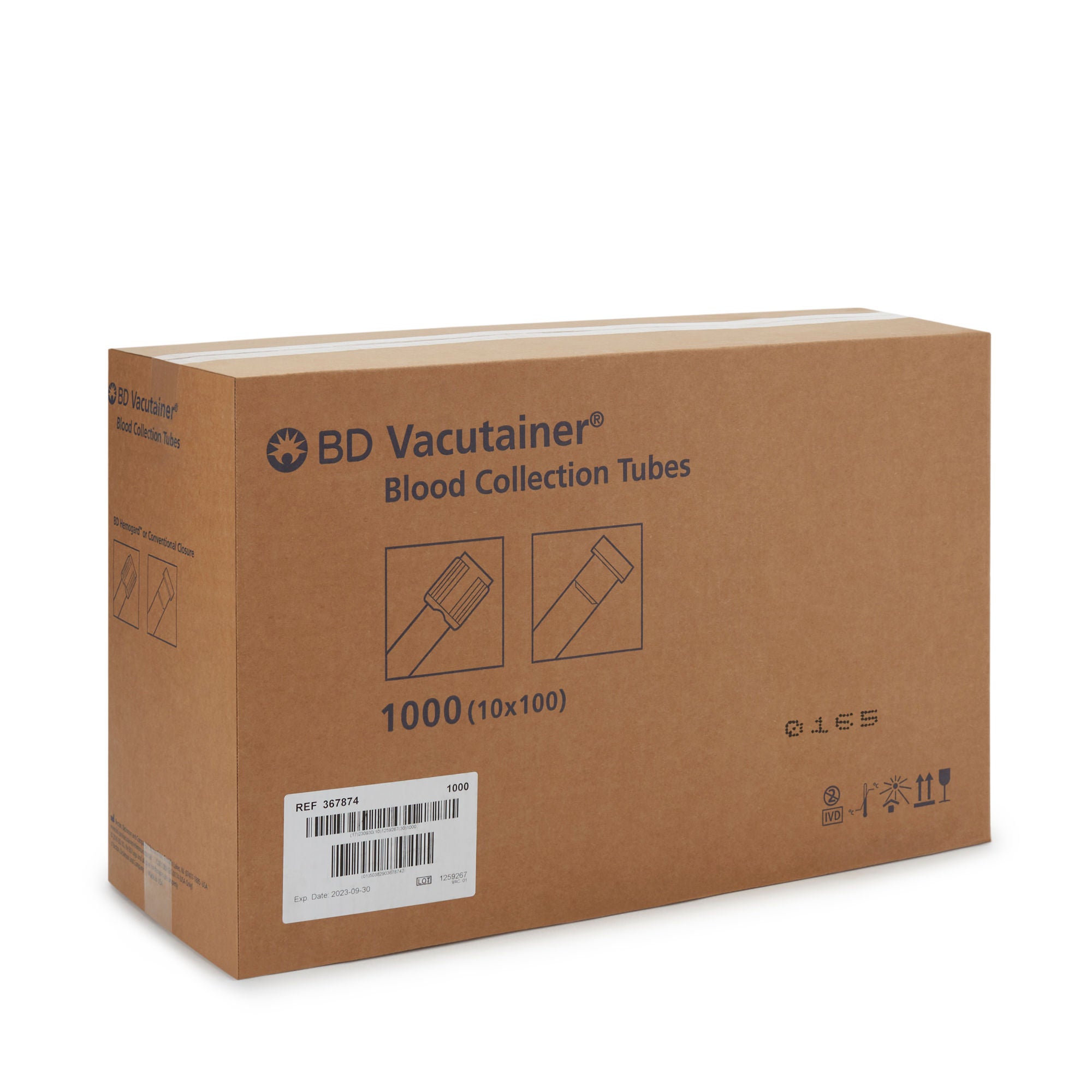 BD - 367874 BD Vacutainer® Venous Blood Collection Tube Sodium Heparin Additive 10 mL Conventional Closure Plastic Tube