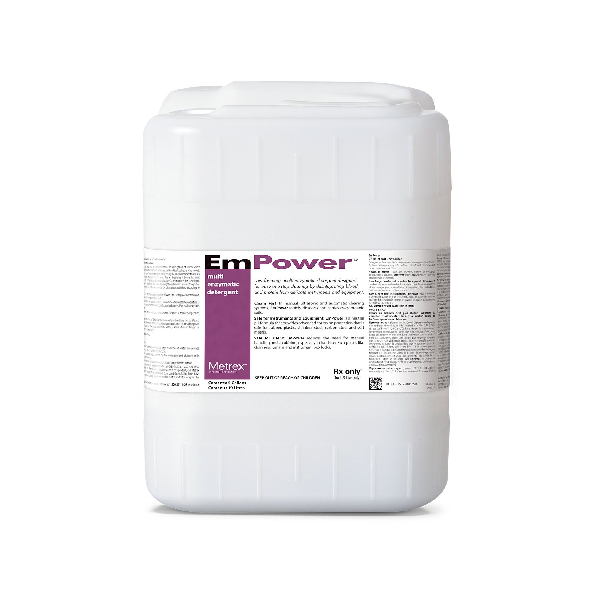 Metrex Research - 10-4150 Multi-Enzymatic Instrument Detergent EmPower® Liquid Concentrate 5 gal. Drum Fresh Scent