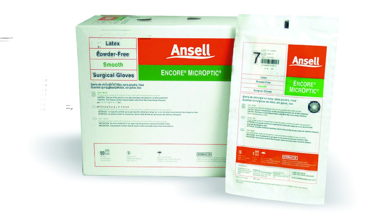 Ansell 5787000 - Encore® Latex Micro Surgical Glove, Size 5.5, Brown - 50/Box, 200/Case