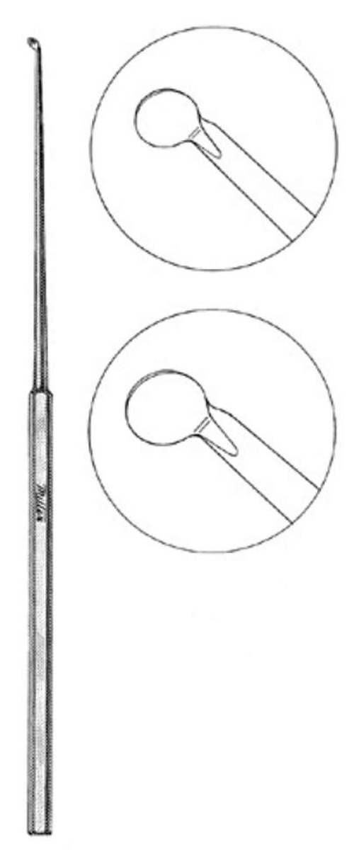 Integra Lifesciences - 19-505 Knife Curette Miltex® Rosen 6 Inch Length Octagonal Handle 2 mm Tip Angled Up 45° Round Blade