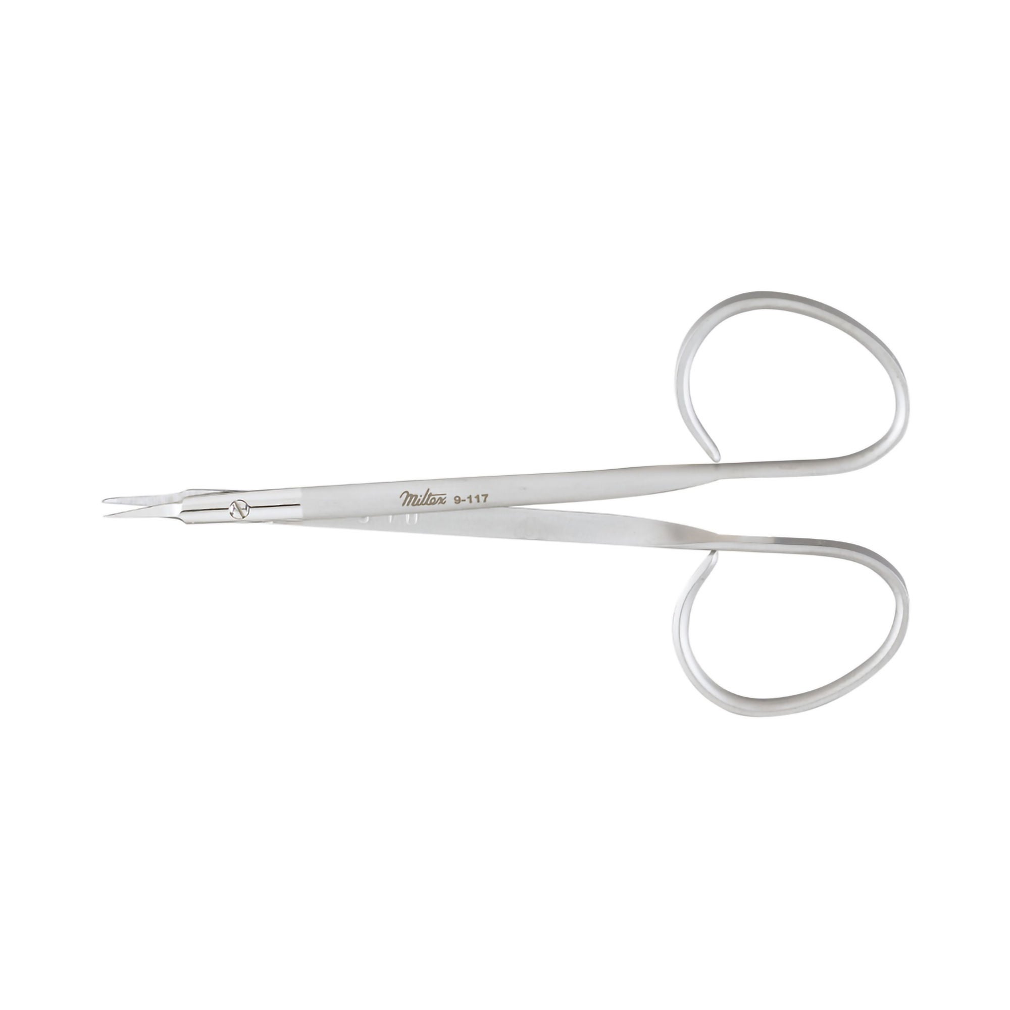 Integra Lifesciences - 9-117 Suture Scissors Miltex® 4-7/8 Inch Length OR / Surgical Grade German Stainless Steel NonSterile Finger Ring Handle Curved Sharp Tip / Sharp Tip