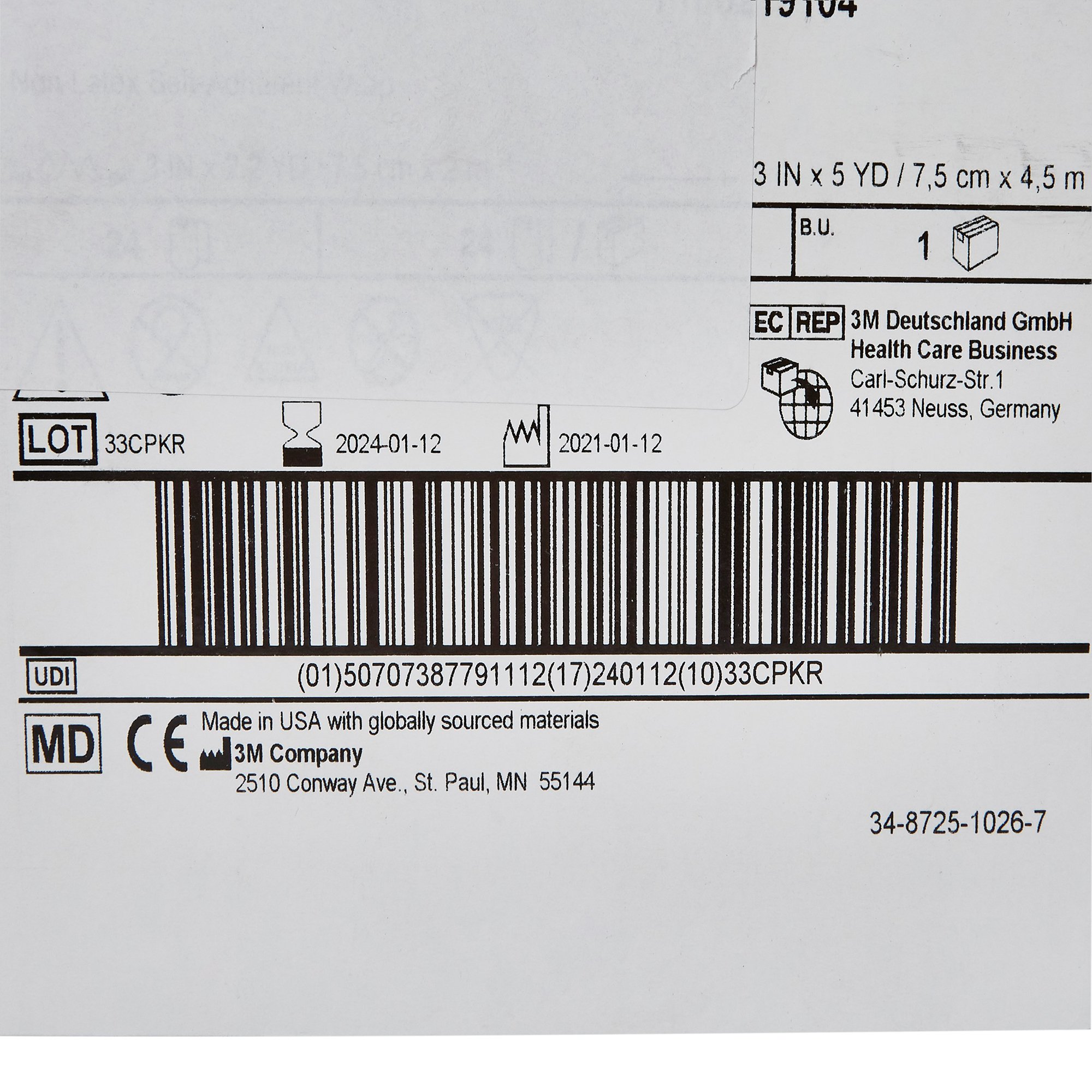 Solventum Corporation - 2083 3M™ Coban™ LF Self-adherent Closure Cohesive Bandage