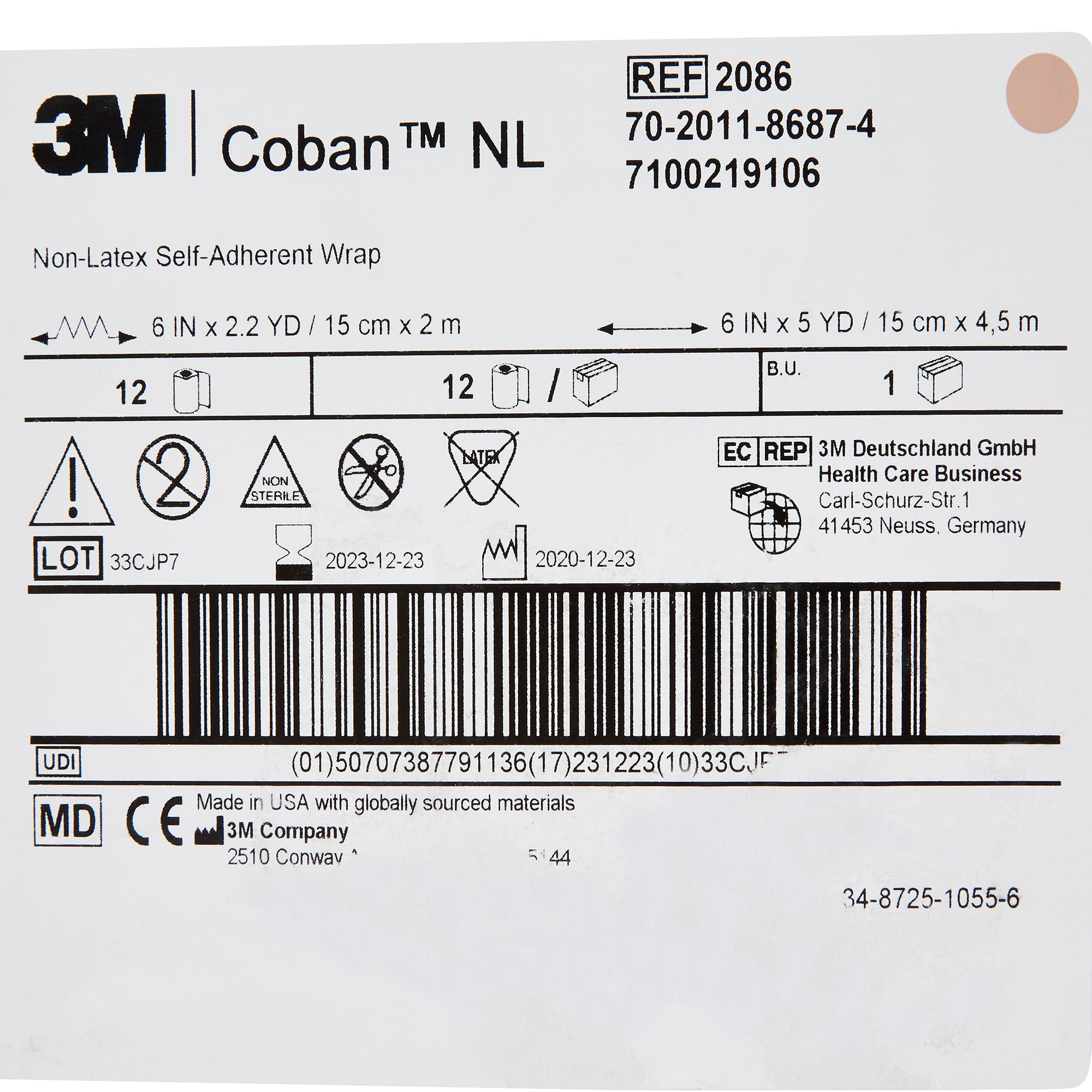 Solventum Corporation - 2086 3M™ Coban™ LF Self-adherent Closure Cohesive Bandage