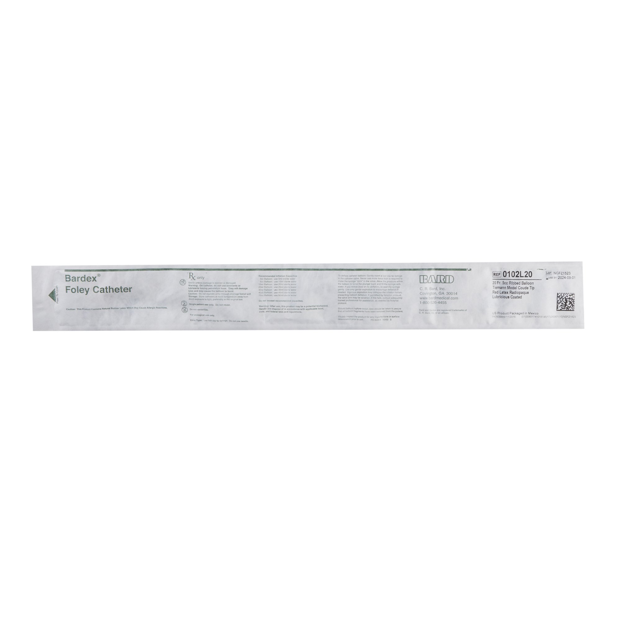 Bard - 0102L20 Bardex® Lubricath® Foley Catheter