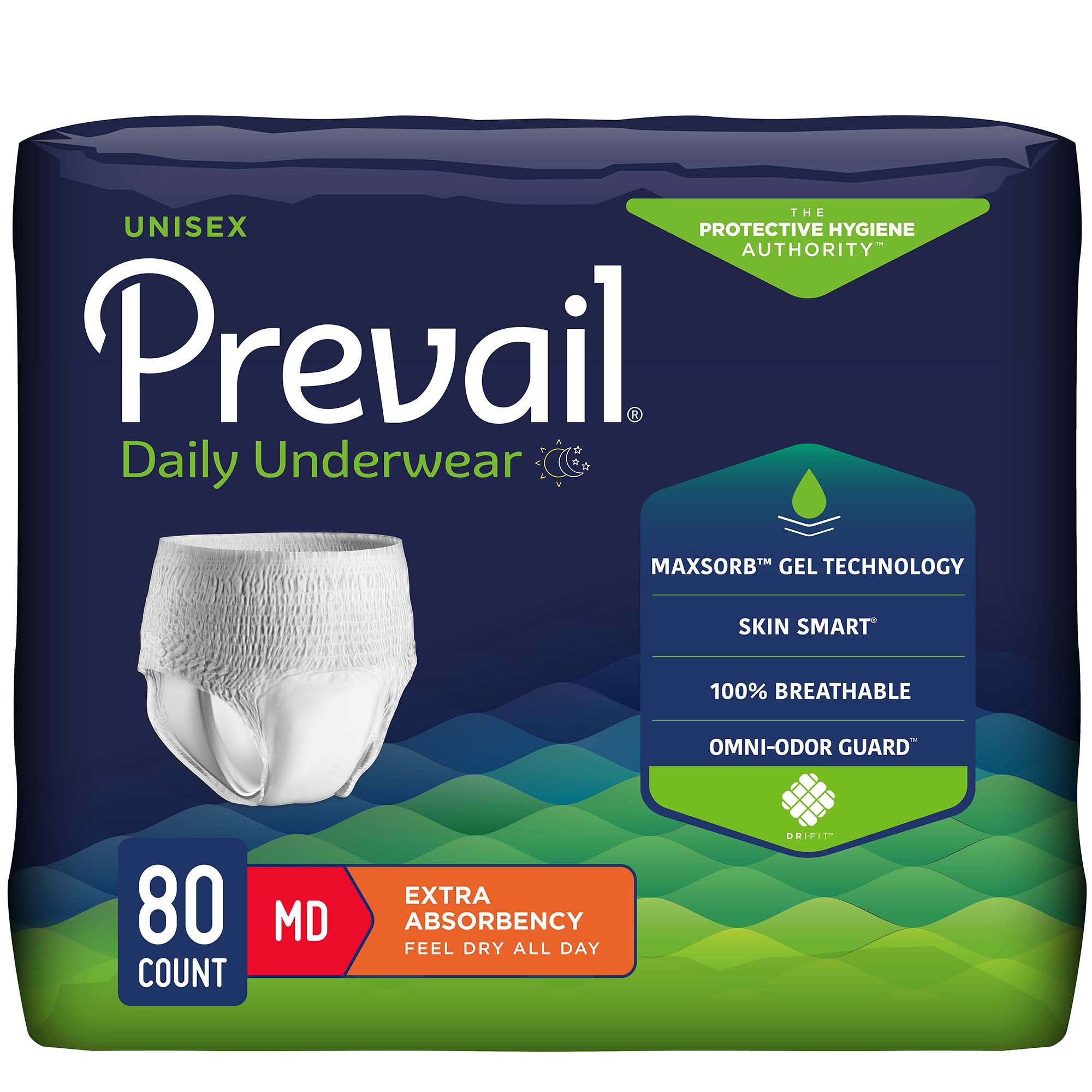 First Quality Products LLC PV-512 - Prevail® Daily Underwear Extra Absorbent Underwear, Medium - 20/Pack, 80/Case