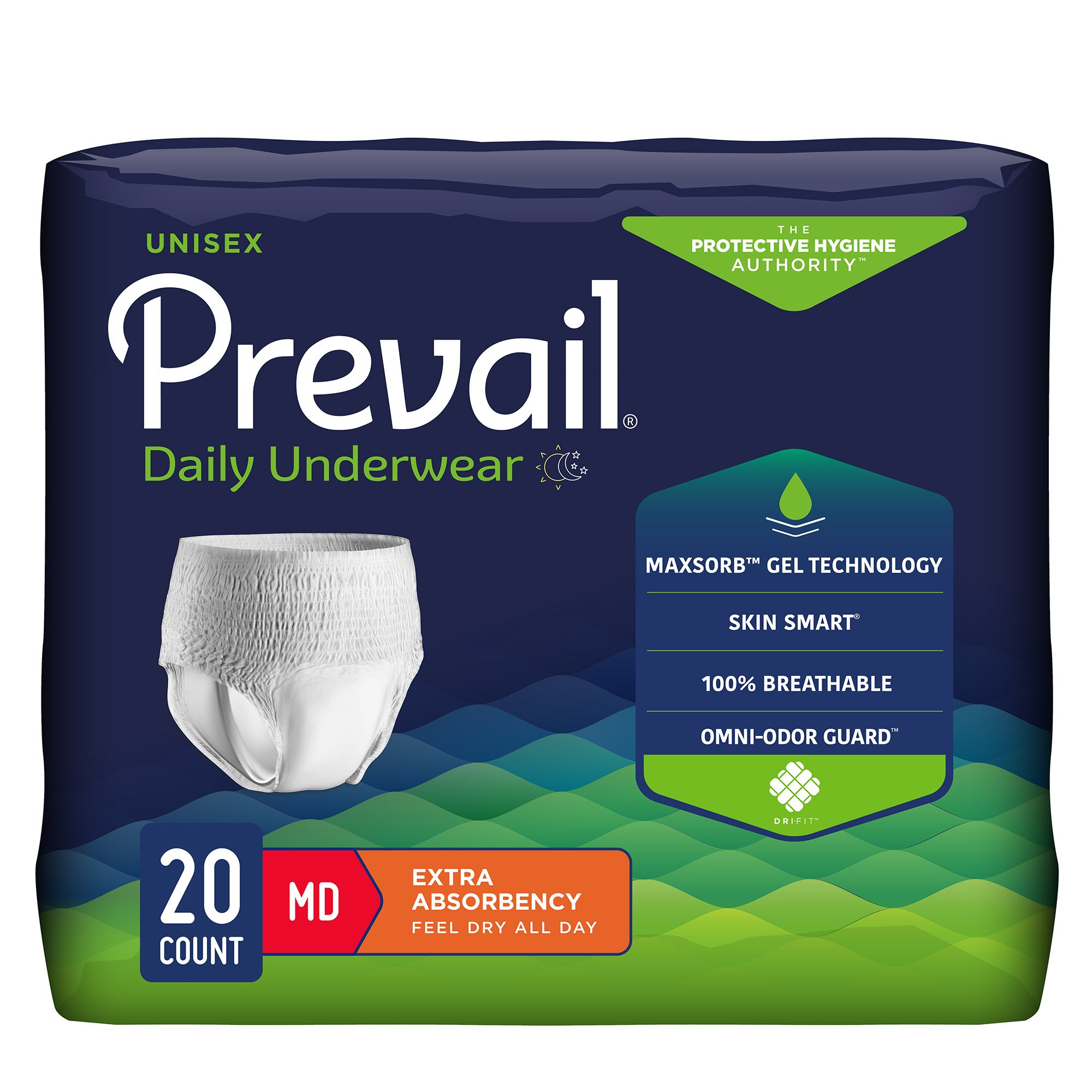 First Quality Products LLC PV-512 - Prevail® Daily Underwear Extra Absorbent Underwear, Medium - 20/Pack, 80/Case