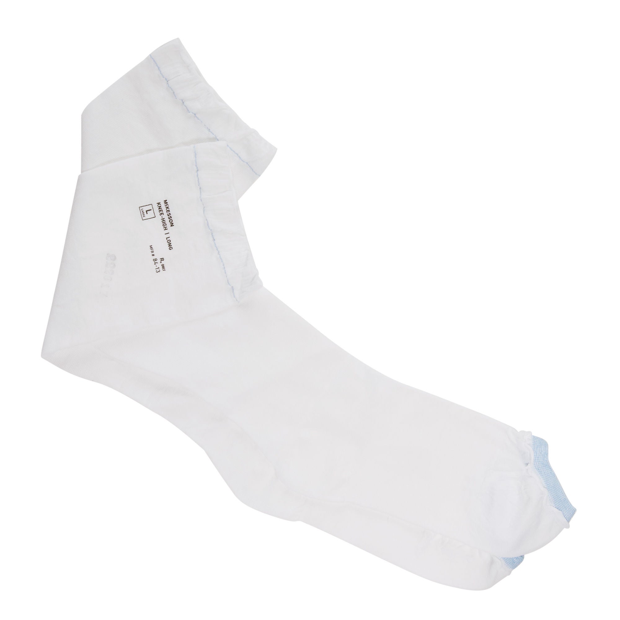 McKesson Brand - 84-13 Anti-embolism Stocking McKesson Knee High Large / Long White Inspection Toe