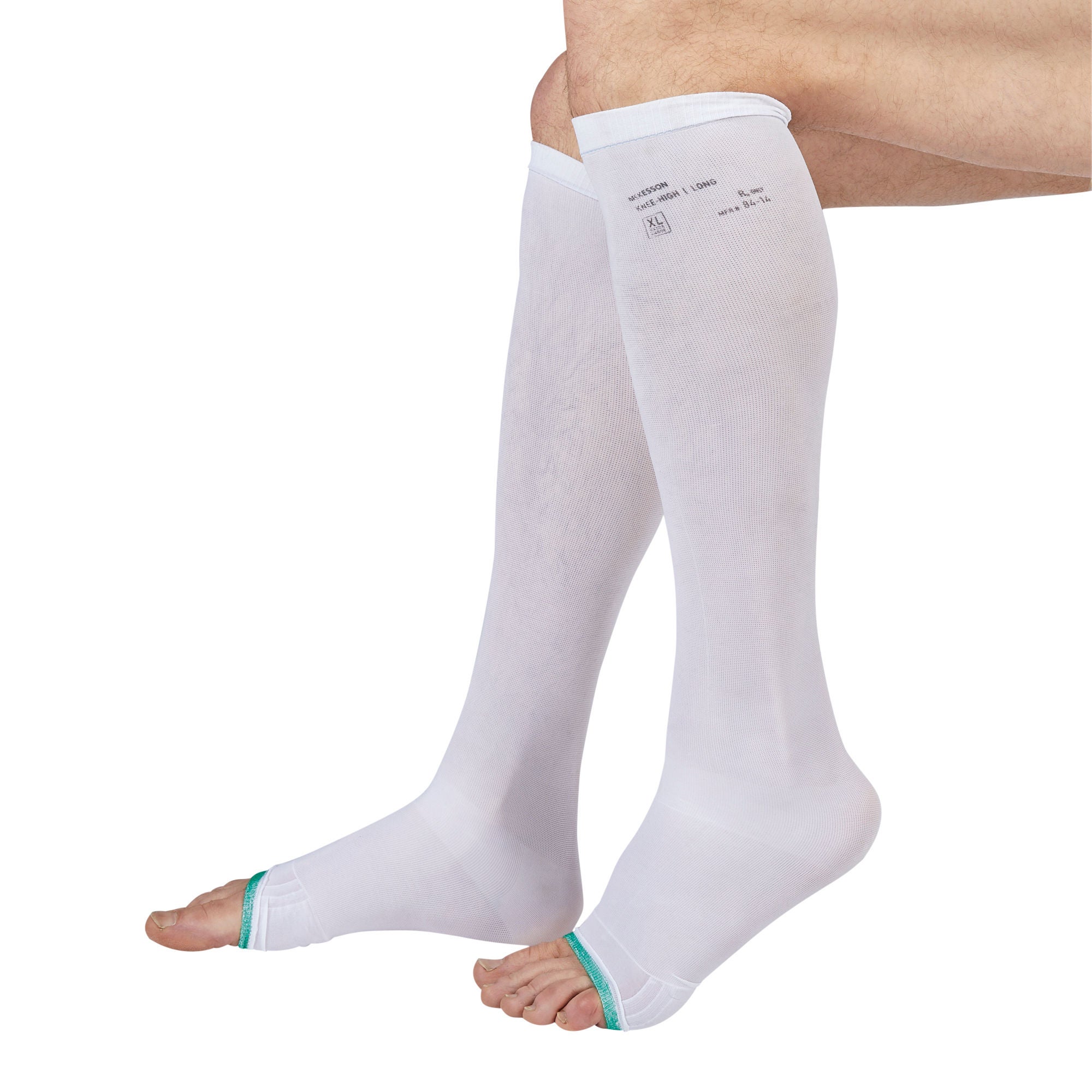 McKesson Brand - 84-14 Anti-embolism Stocking McKesson Knee High X-Large / Long White Inspection Toe