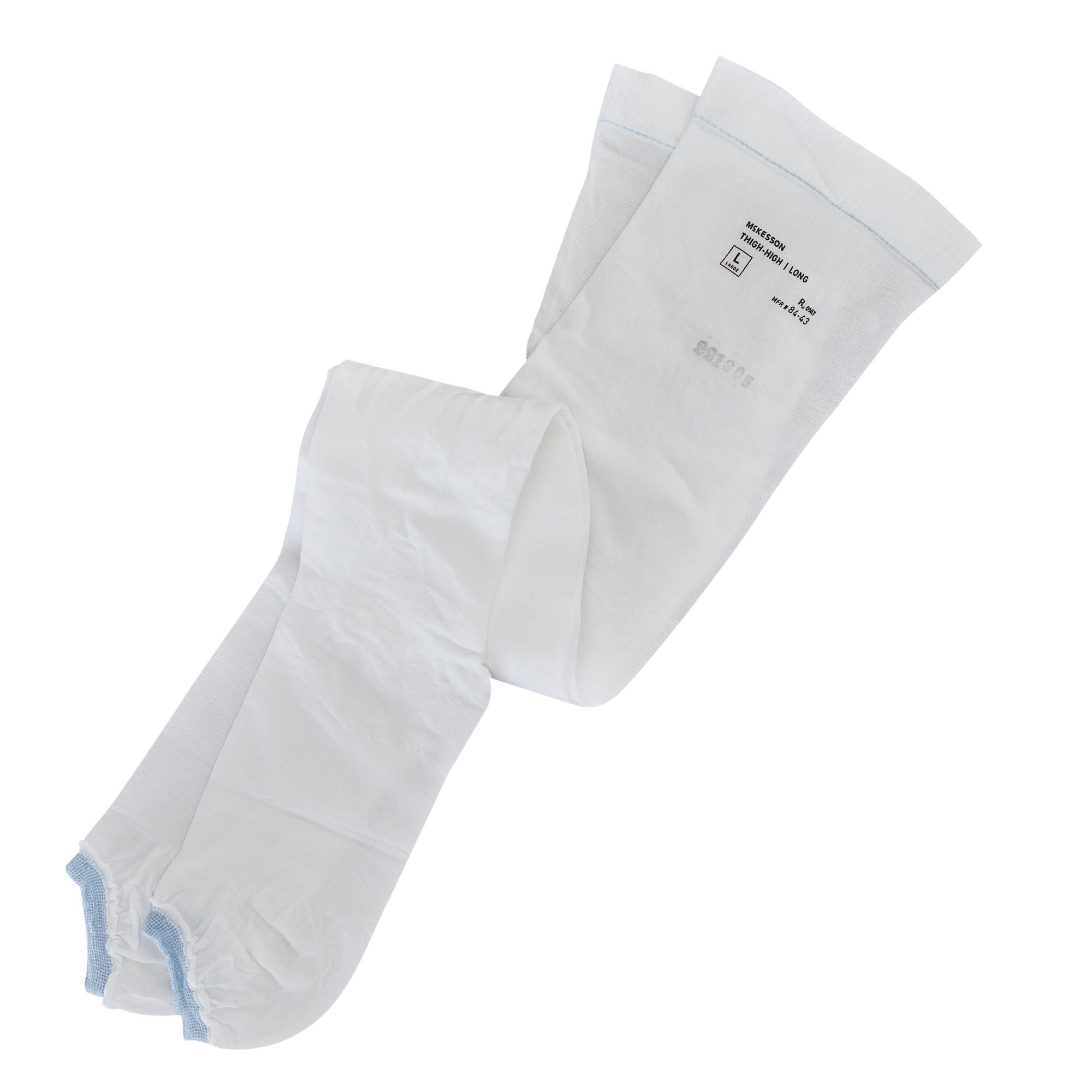 McKesson Brand - 84-43 Anti-embolism Stocking McKesson Thigh High Large / Long White Inspection Toe