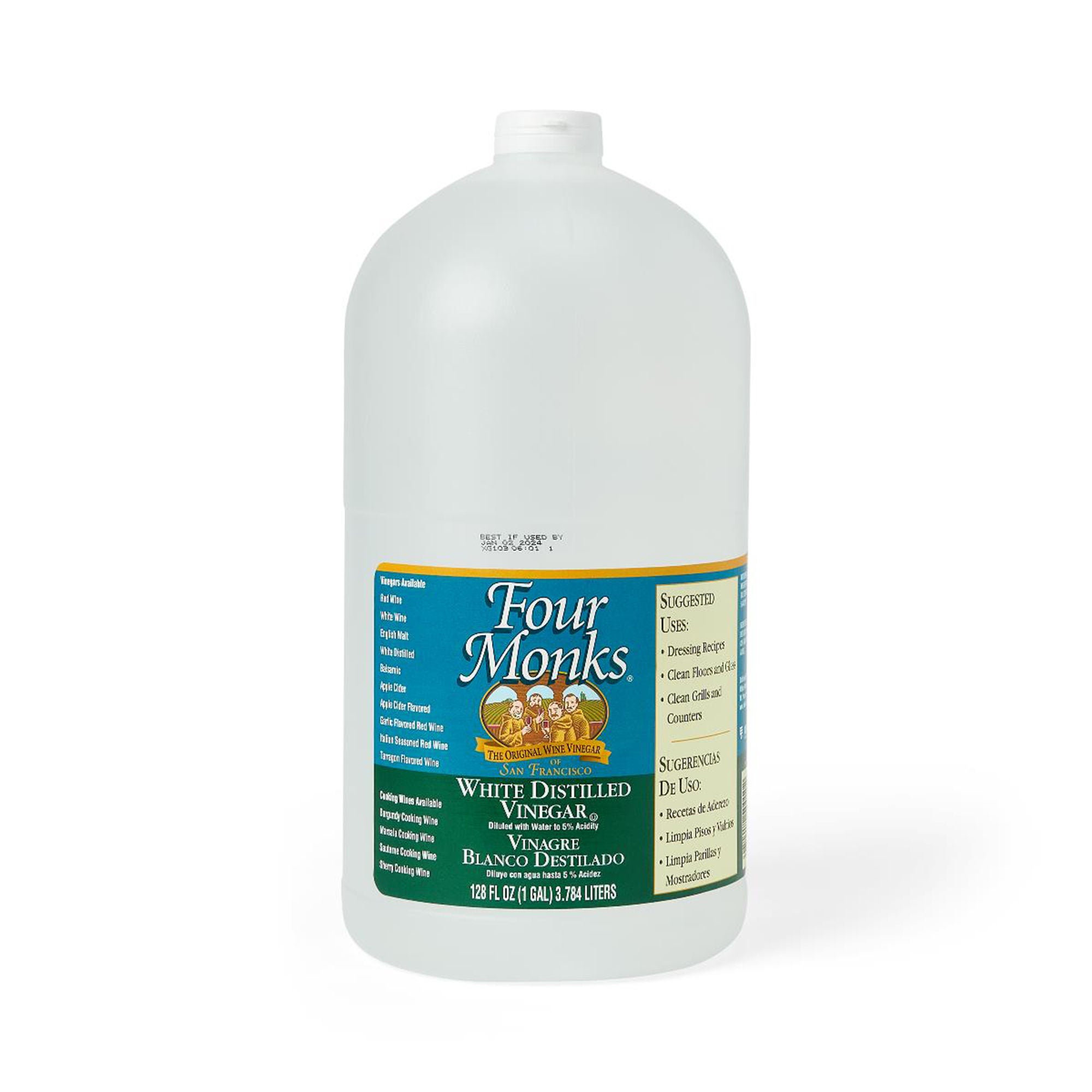 Fresenius USA - 28-0527-3 White Vinegar Four Monks Acid Based Manual Pour Liquid 1 gal. Jug Vinegar Scent NonSterile