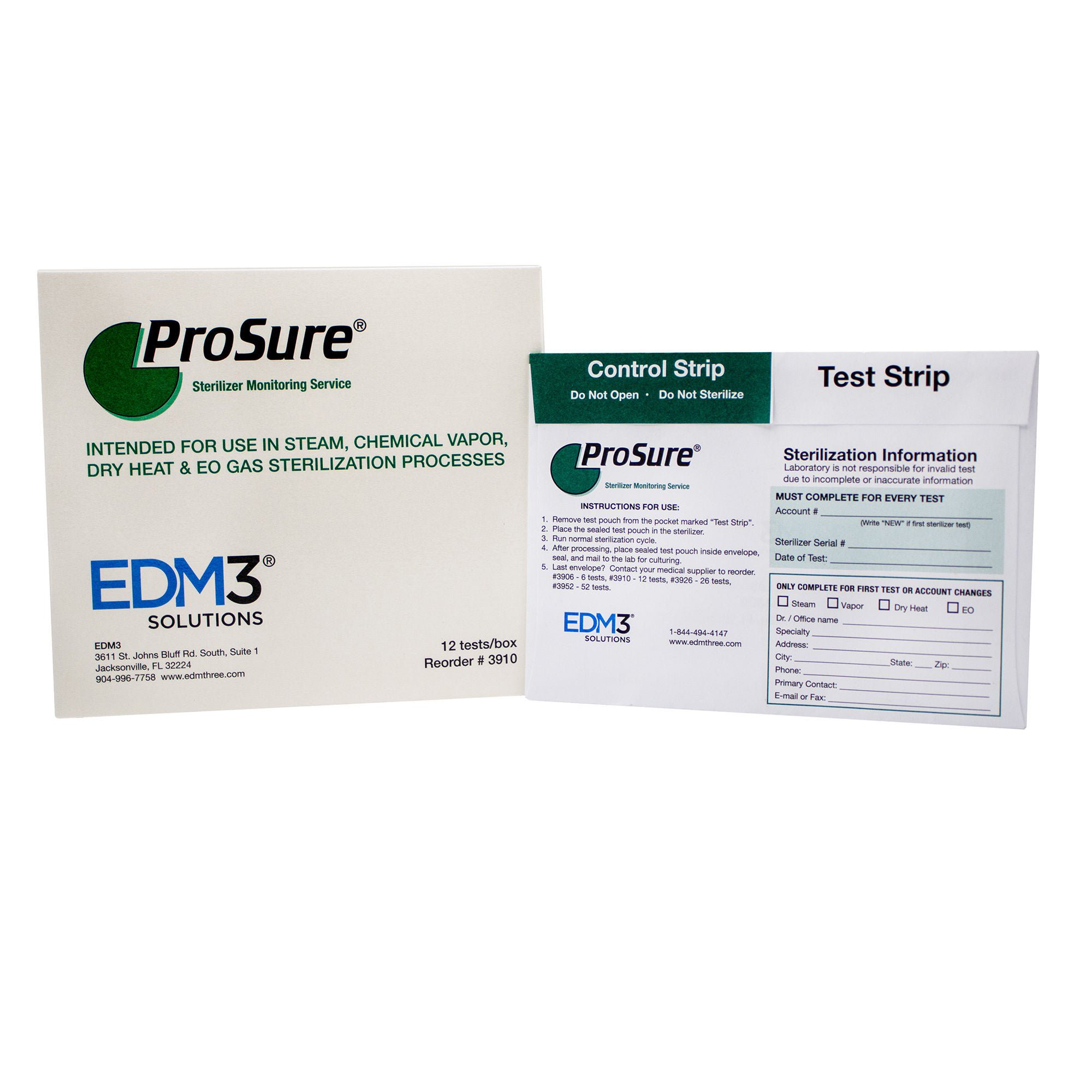 EDM 3 LLC - 3910 ProSure® Sterilizer Monitoring Mail-In Service
