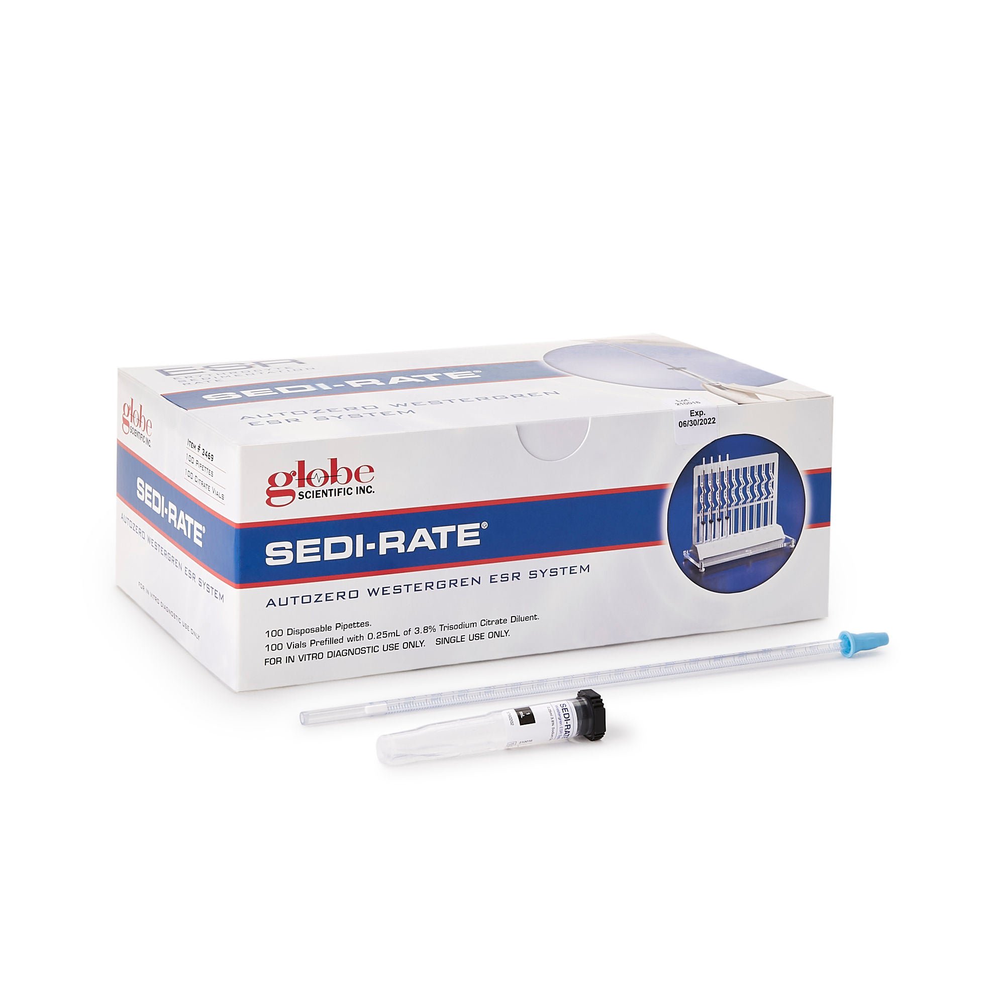 Globe Scientific - 3469 Sedi-Rate™ ESR Autozero Westergren Hematology Test Kit