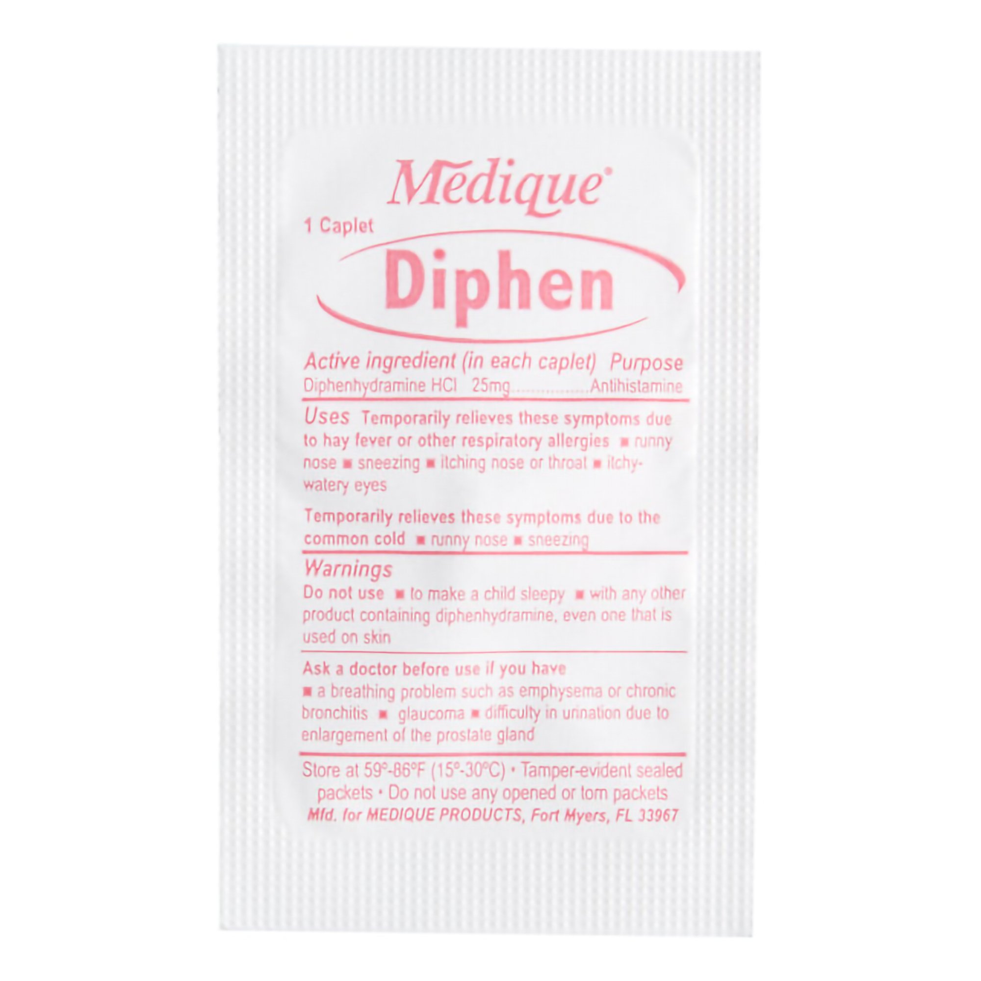Medique Products 18447 - Diphen Diphenhydramine Allergy Relief - 200/Box