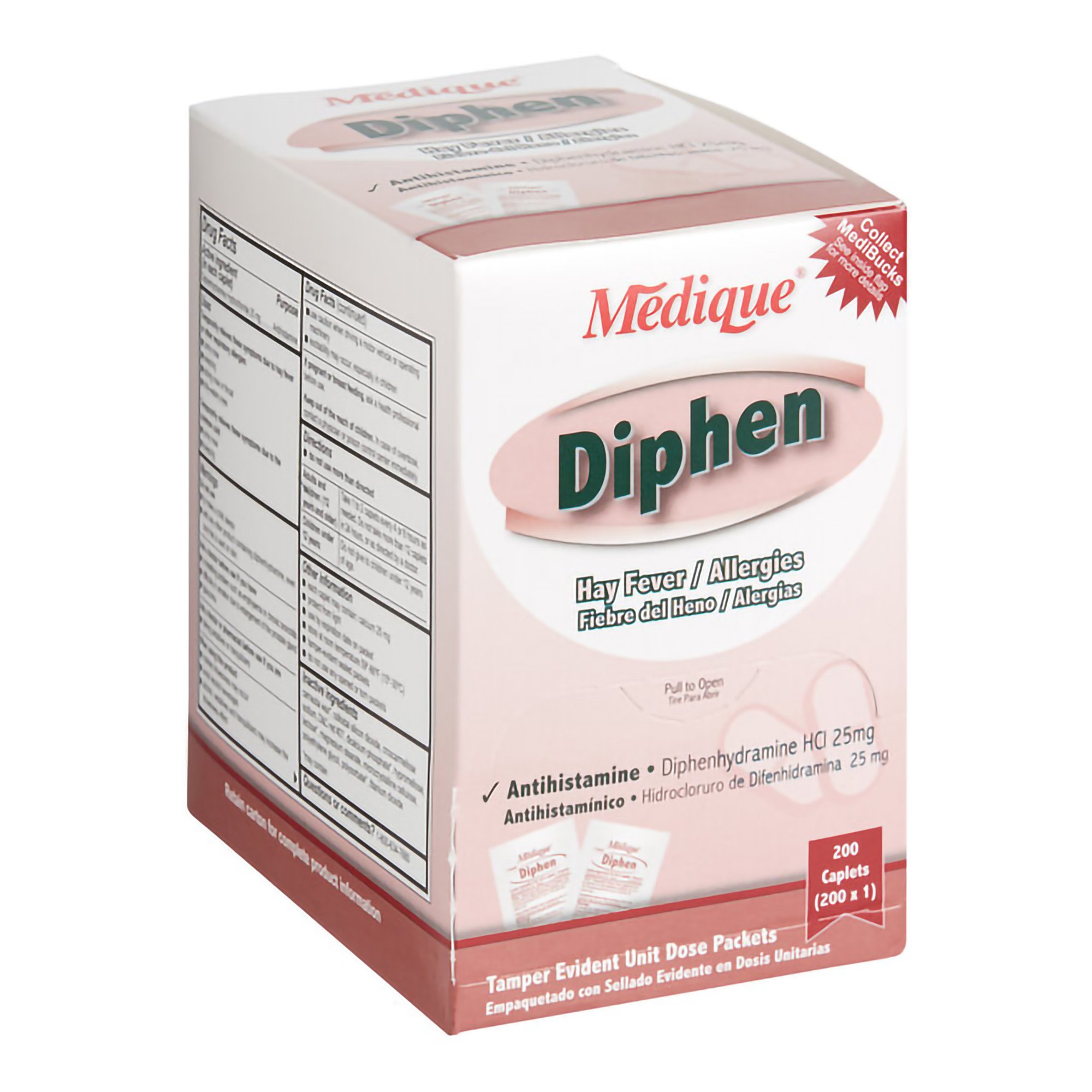 Medique Products 18447 - Diphen Diphenhydramine Allergy Relief - 200/Box