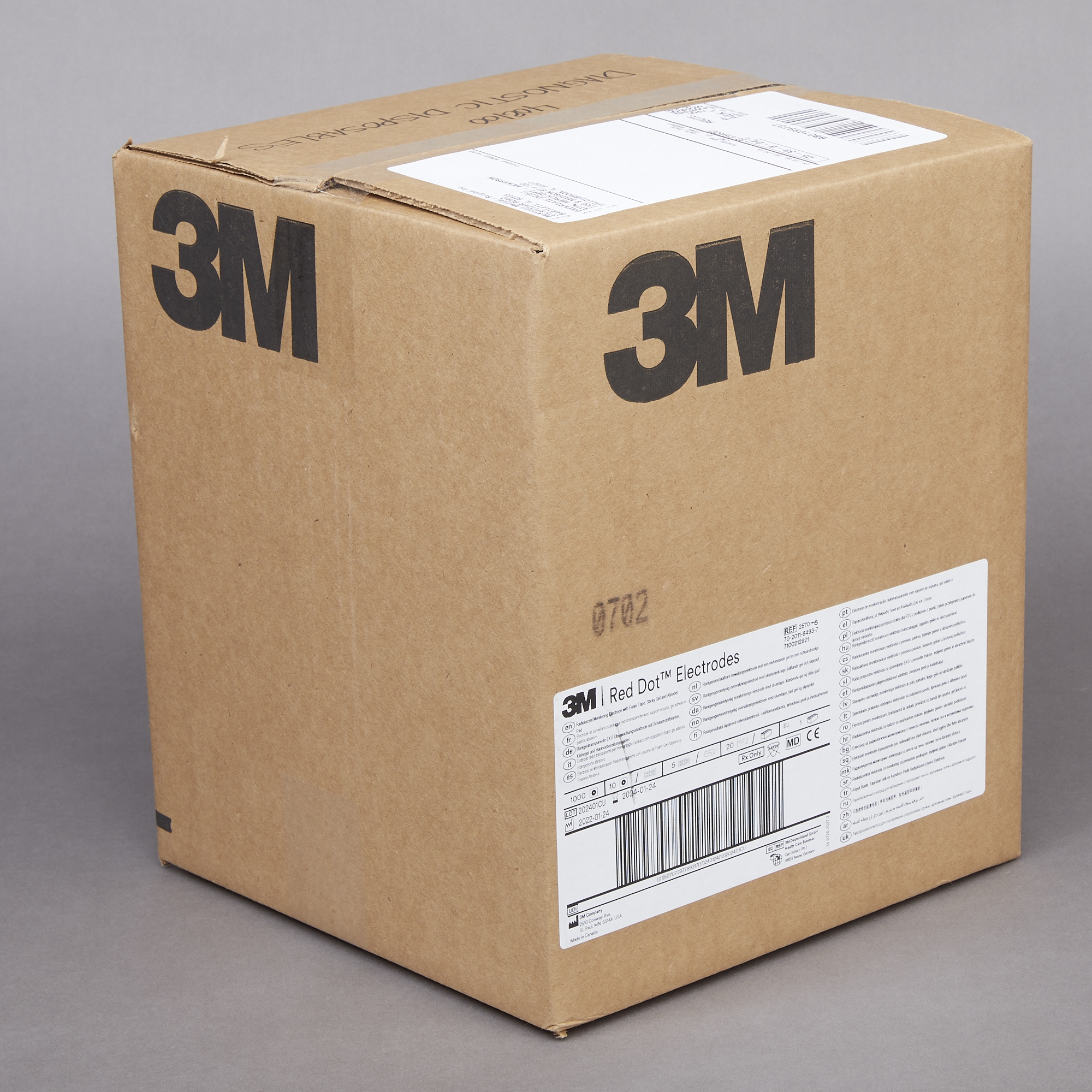Solventum Corporation 2570-5 - 3M™ Red Dot™ EKG Snap Electrode - 5/Bag, 1000/Case