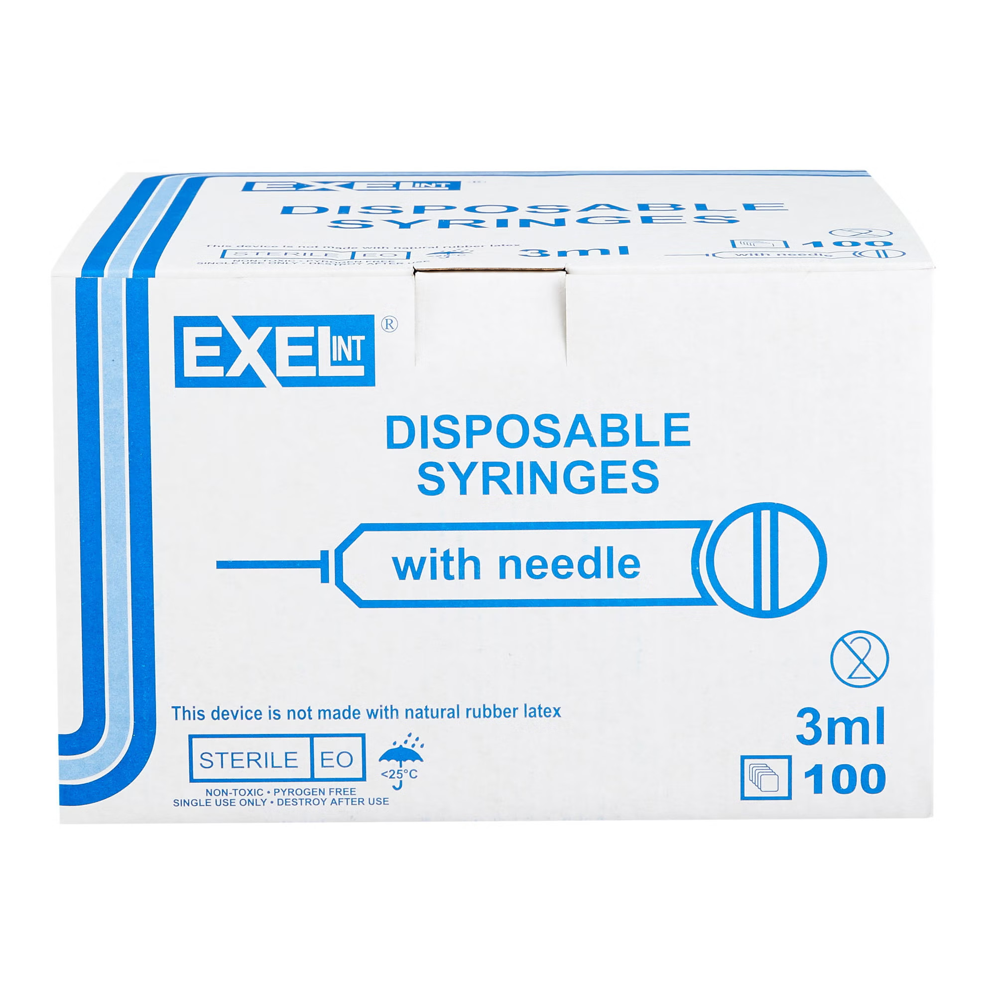 AirTite Products - 26110 Standard Hypodermic Syringe with Needle ExelInt® 3 mL 1-1/2 Inch 18 Gauge NonSafety Regular Wall