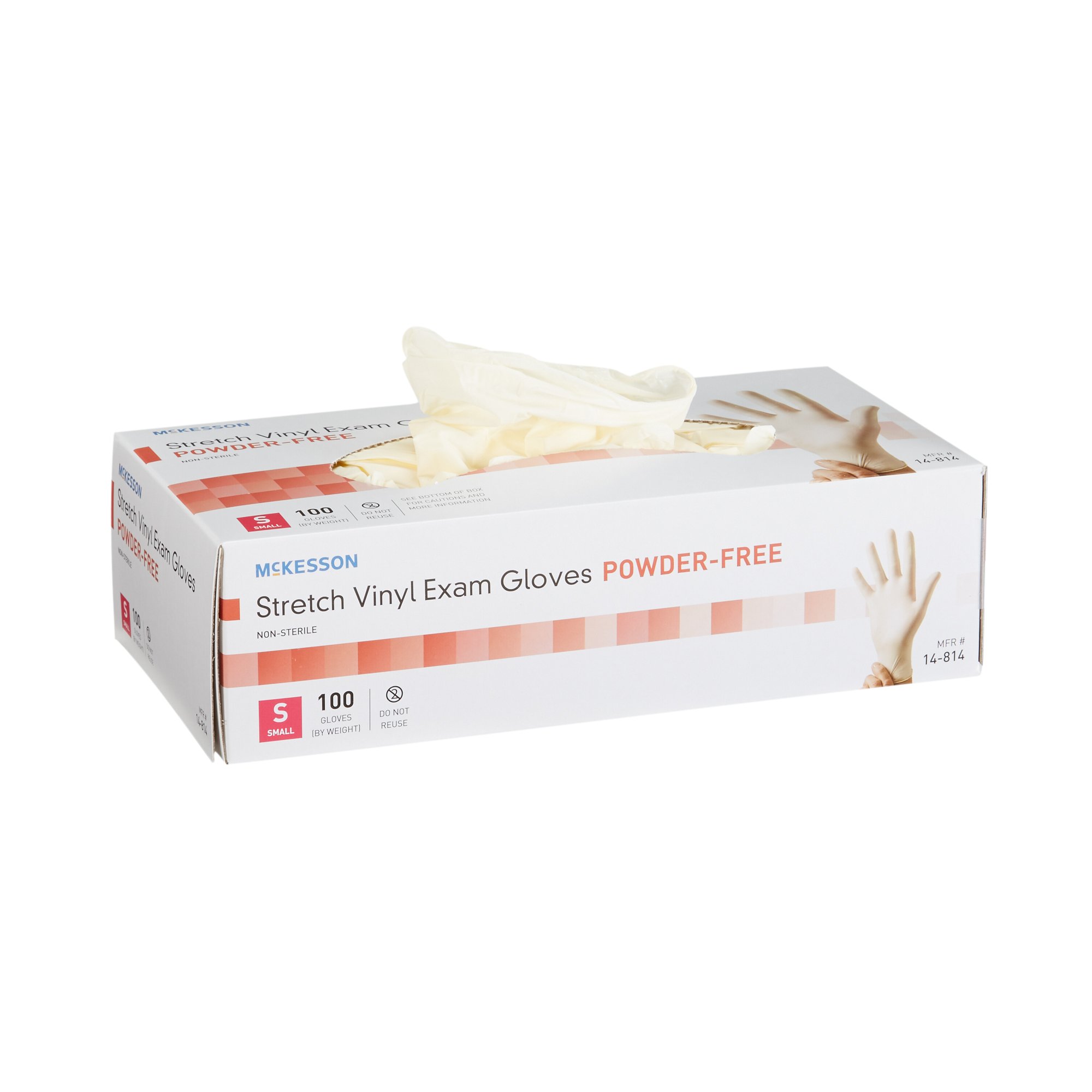 McKesson Brand 14-814 - McKesson Stretch Vinyl Exam Glove, Small, Ivory - 100/Box, 1000/Case