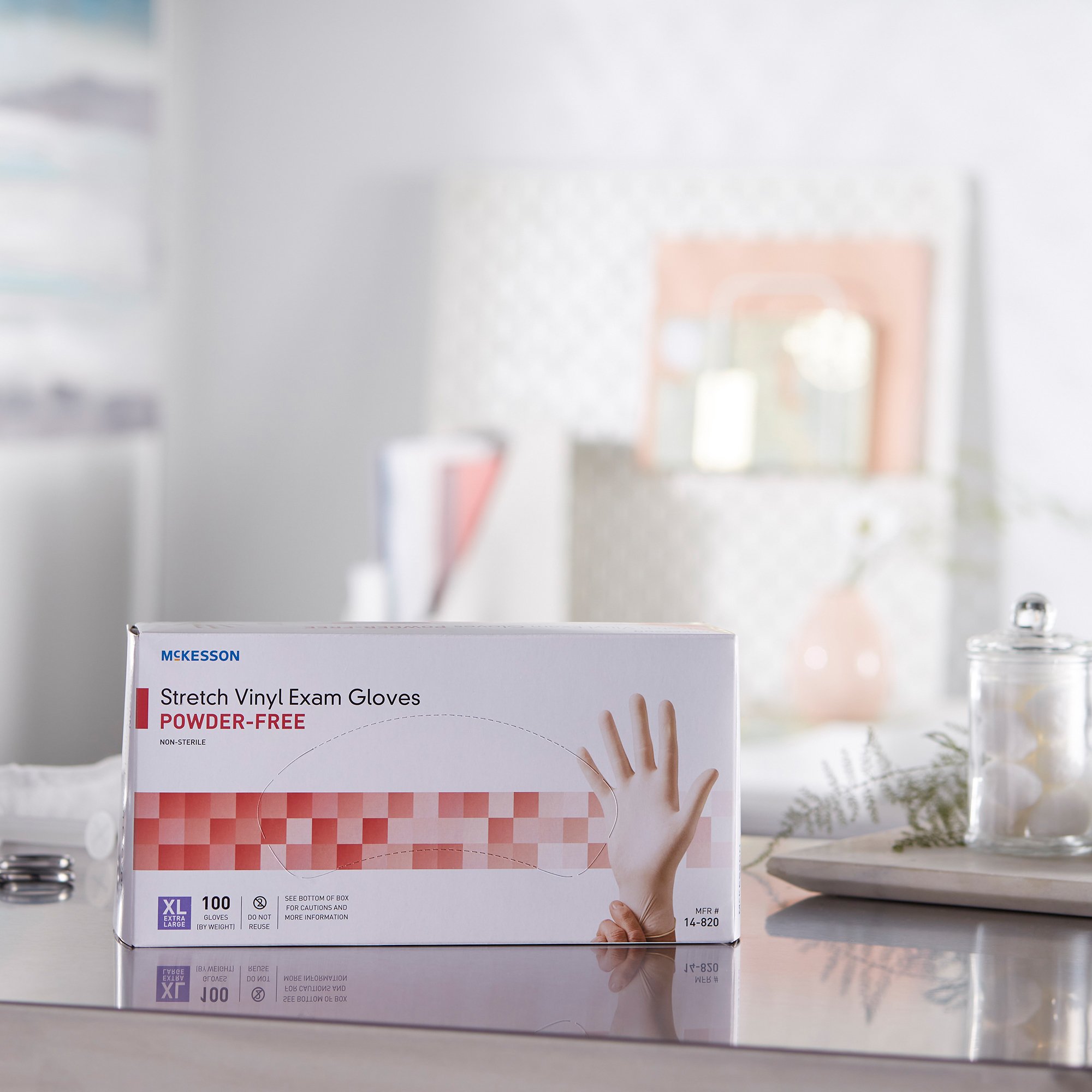 McKesson Brand 14-820 - McKesson Stretch Vinyl Exam Glove, Extra Large, Ivory - 100/Box, 1000/Case