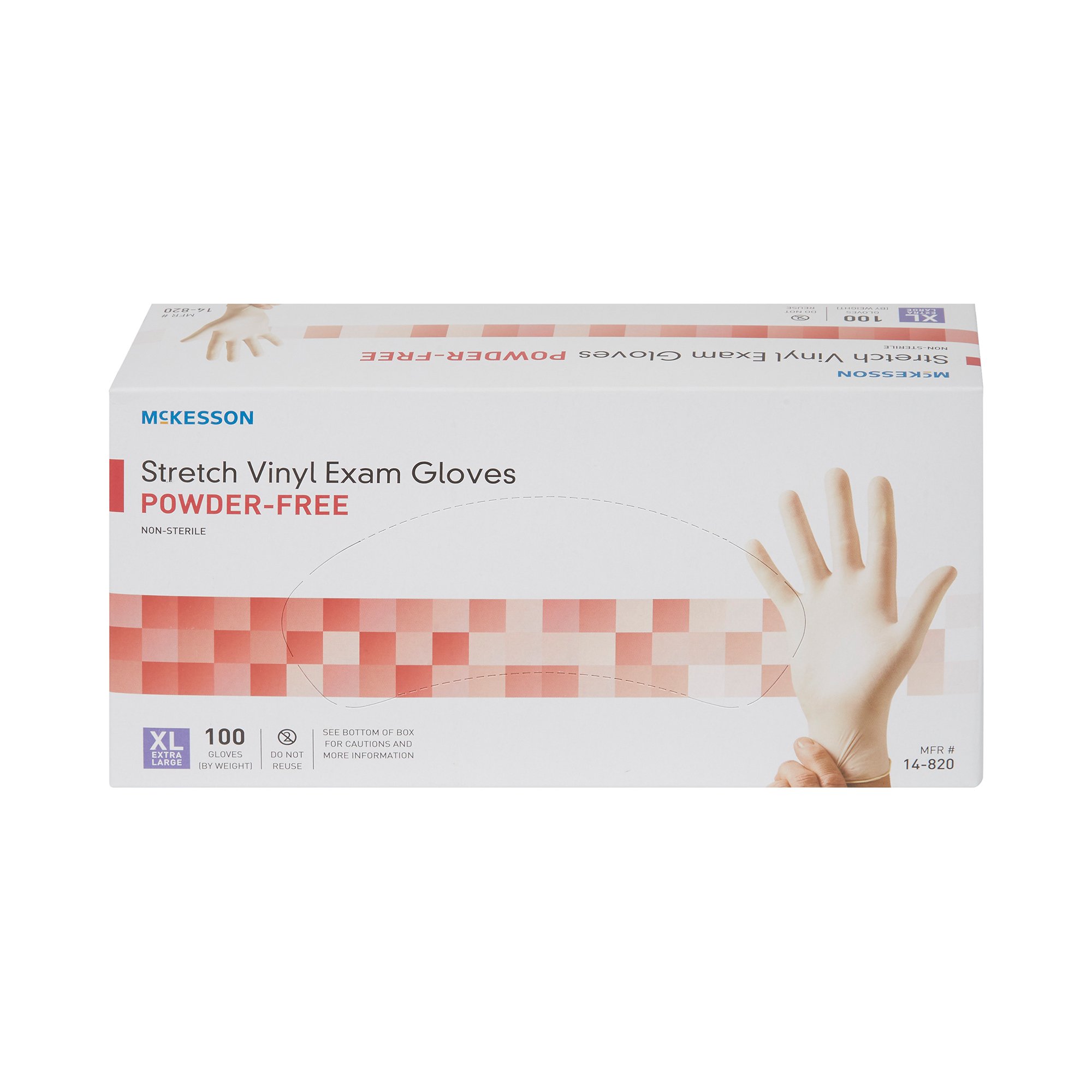 McKesson Brand 14-820 - McKesson Stretch Vinyl Exam Glove, Extra Large, Ivory - 100/Box, 1000/Case