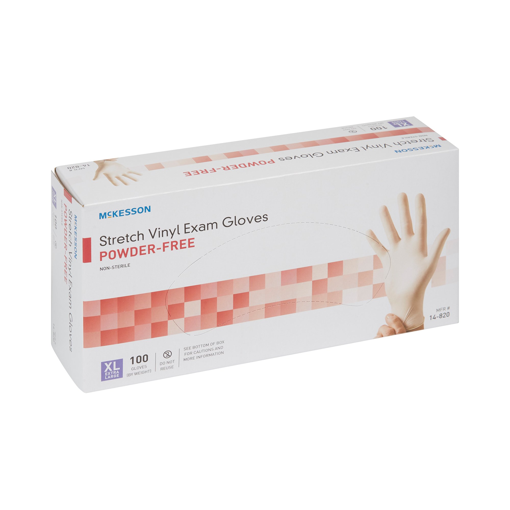 McKesson Brand 14-820 - McKesson Stretch Vinyl Exam Glove, Extra Large, Ivory - 100/Box, 1000/Case