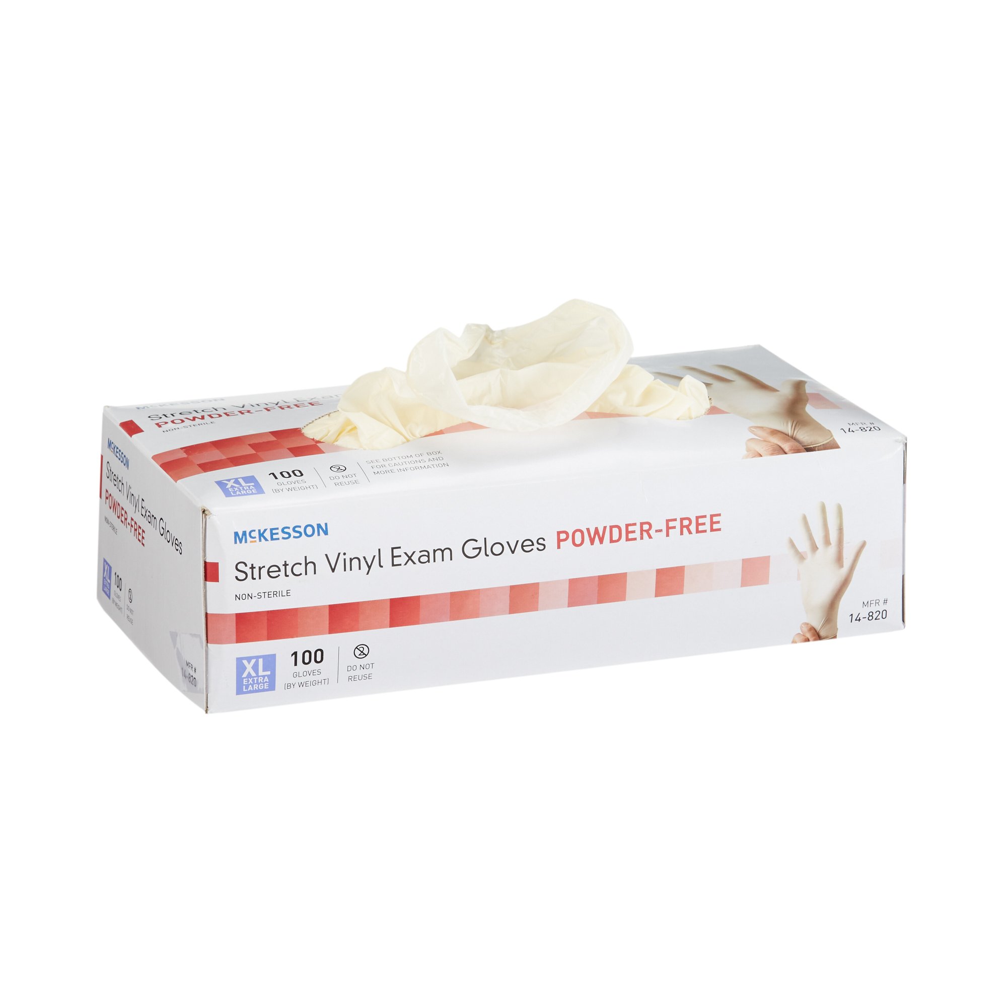 McKesson Brand 14-820 - McKesson Stretch Vinyl Exam Glove, Extra Large, Ivory - 100/Box, 1000/Case
