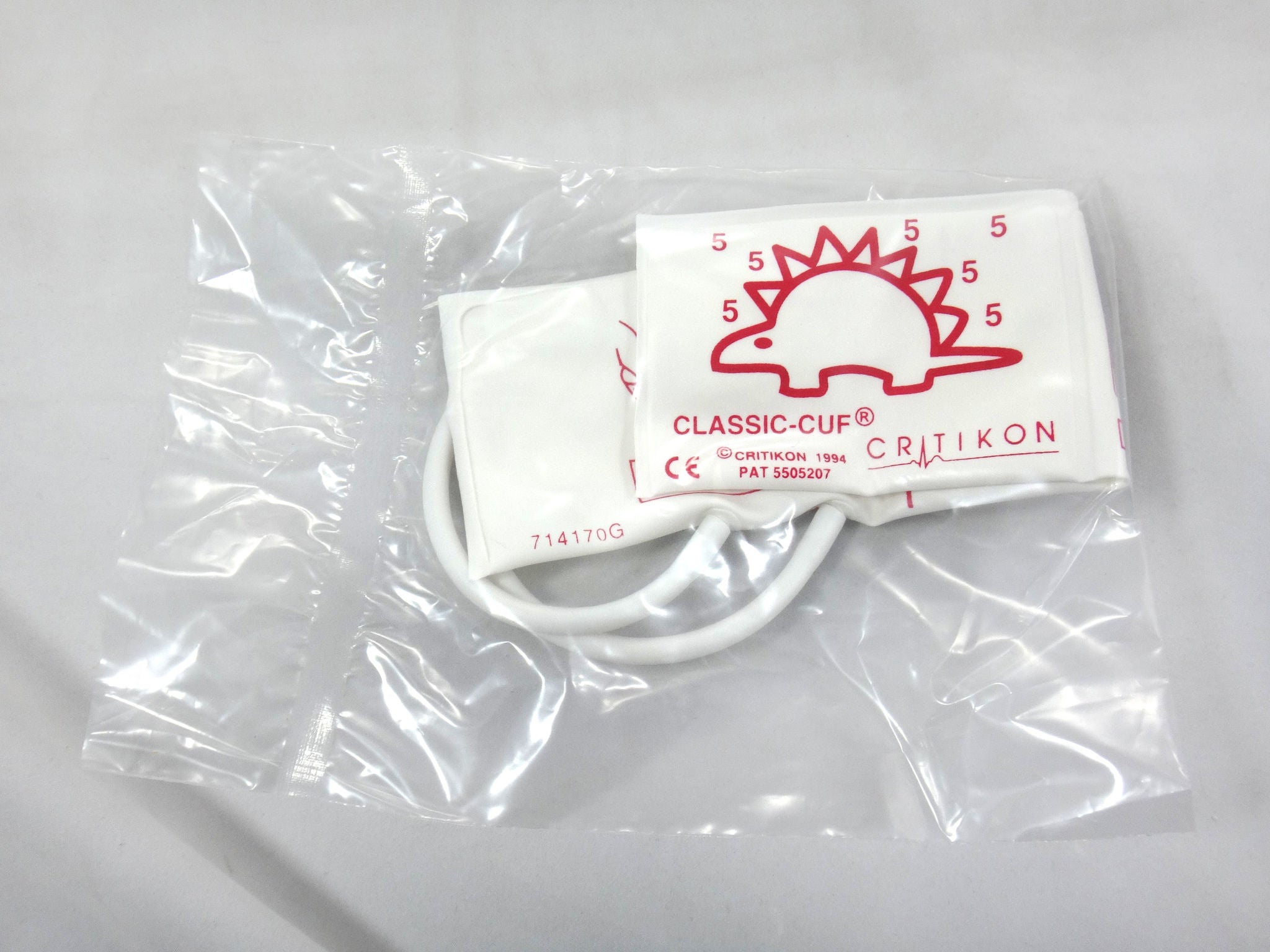 GE Healthcare - 2619 Single Patient Use Blood Pressure Cuff Classic-Cuf® 8 to 15 cm Limb Vinyl Cuff Neonatal 5 Cuff