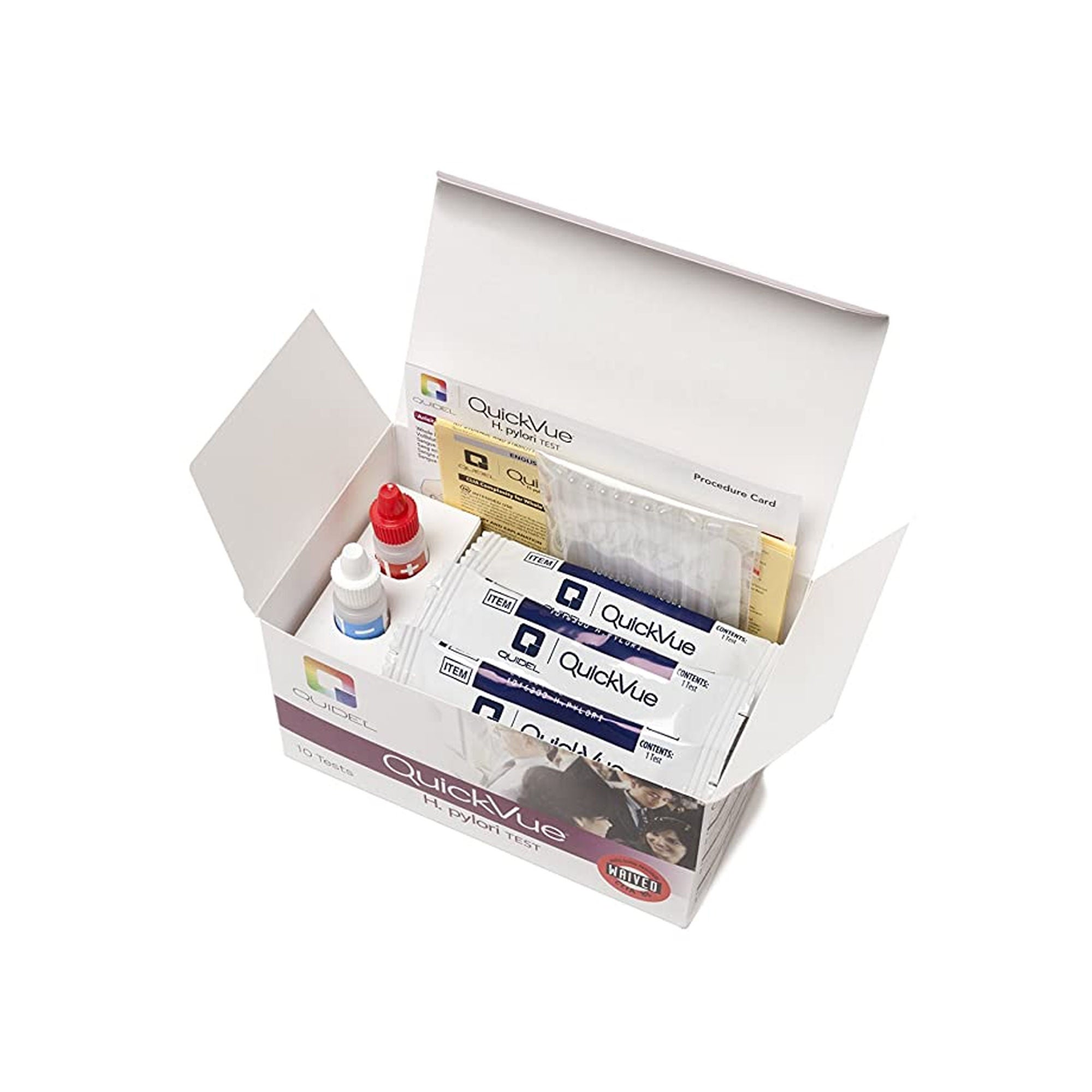 Quidel - 0W009 H. Pylori Test Kit QuickVue® H. pylori gII™ H. Pylori 10 Tests CLIA Waived Sample Dependent