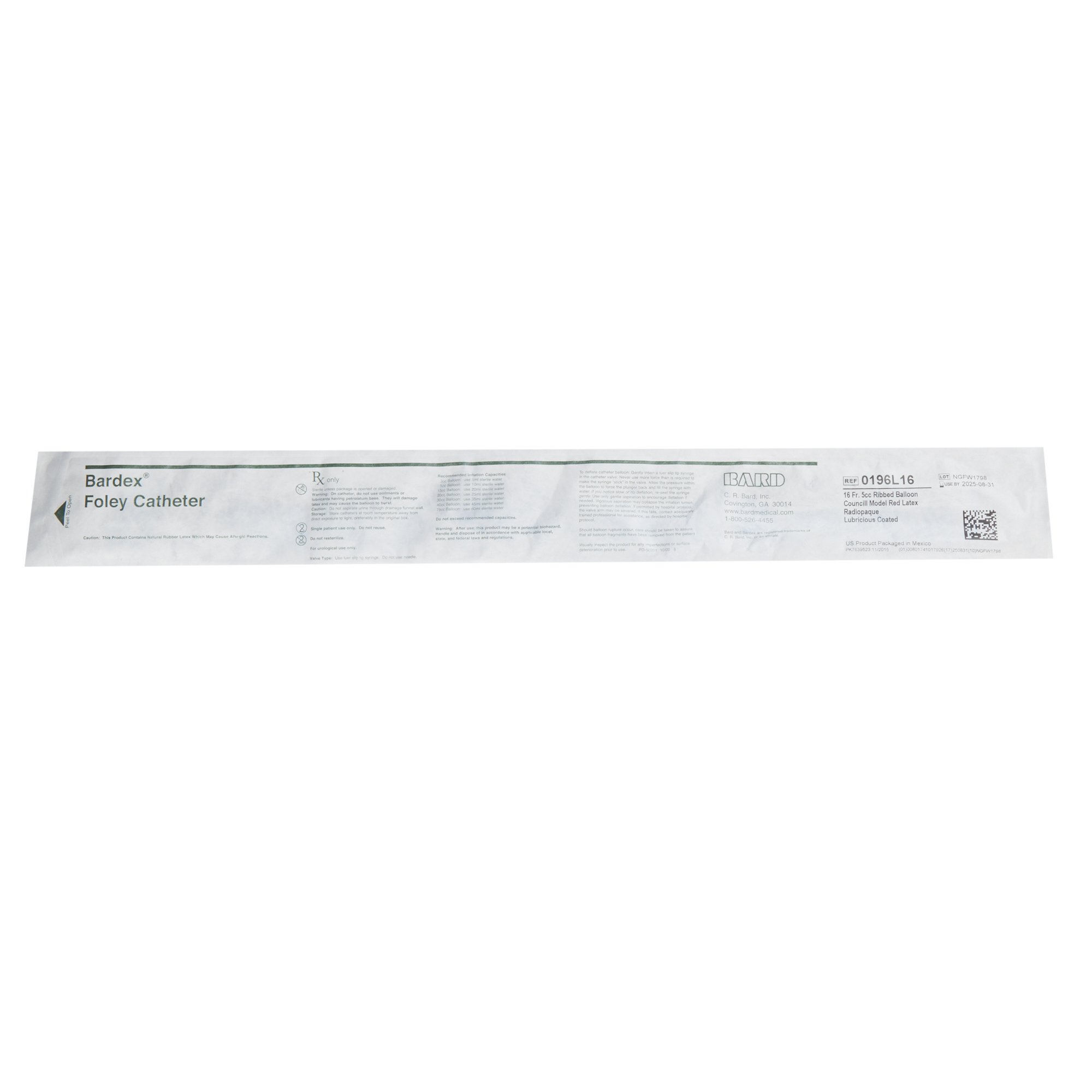 Bard - 0196L16 Bardex® Lubricath® Foley Catheter