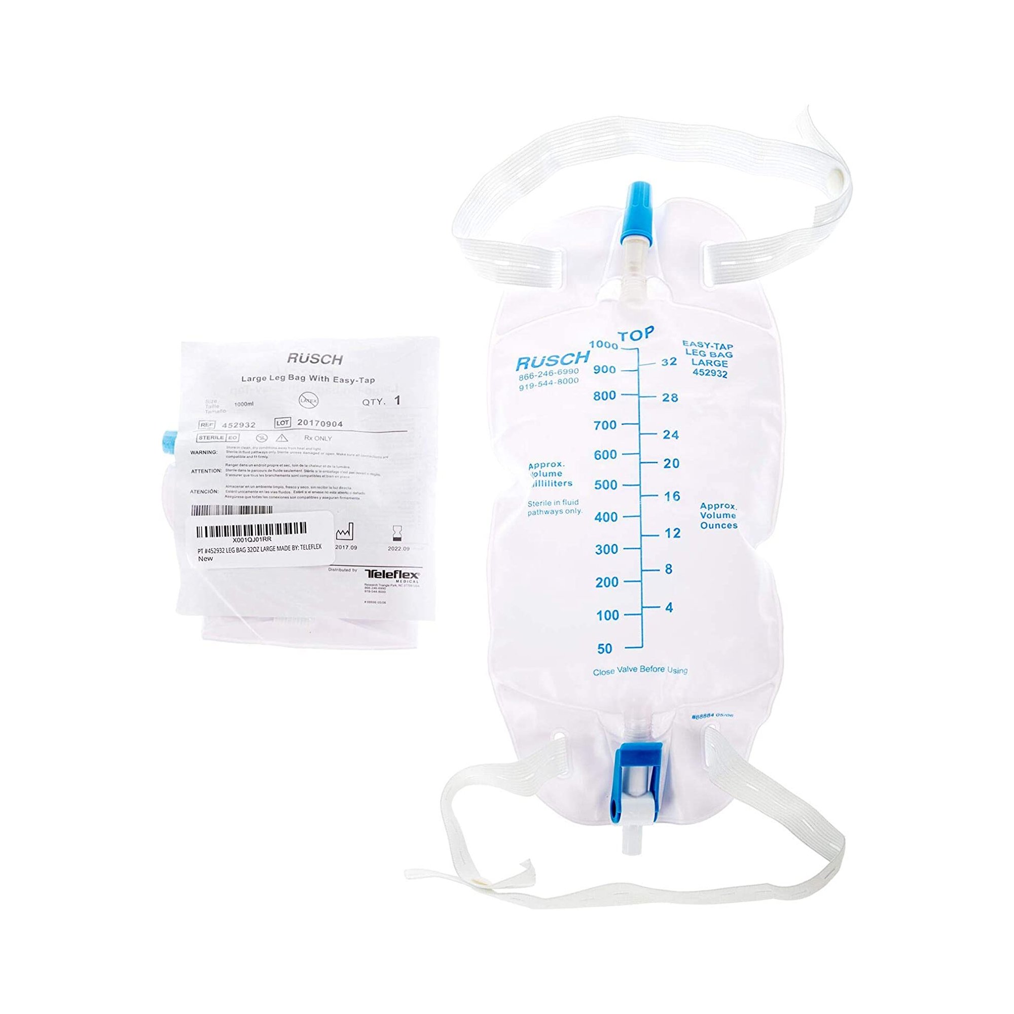 Teleflex LLC - 452932 Easy Tap™ Urinary Leg Bag