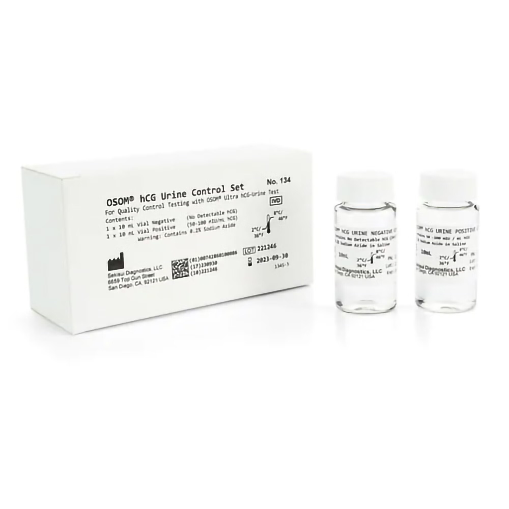 Sekisui Diagnostics - 134 Reproductive Endocrinology Control Set OSOM® Urine hCG Human Chorionic Godadotropin (hCG) Urine Positive Level / Negative Level 2 X 10 mL