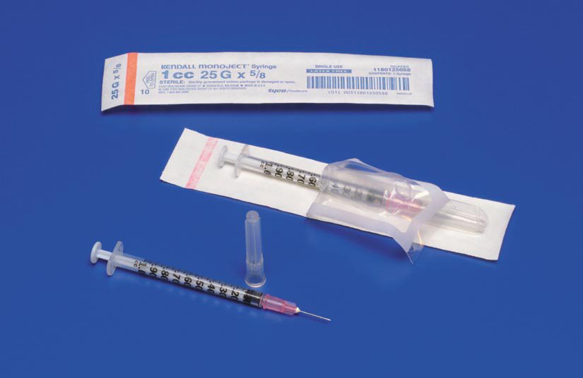 Cardinal 1180125058 - Monoject™ Tuberculin Syringe with Needle - 1/Each, 100/Box, 500/Case