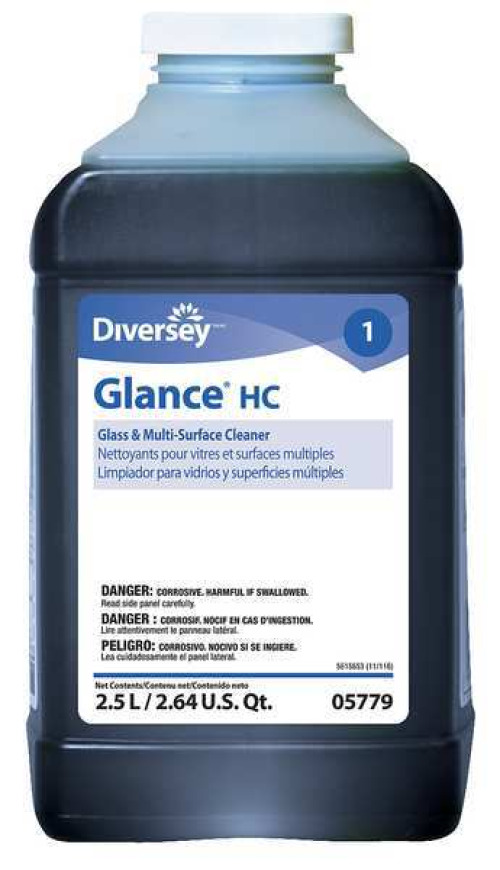 Essendant Co-United Stationers - DVS101109690 Glass / Surface Cleaner Diversey™ Glance® HC Ammoniated J-Fill® Dispensing Systems Liquid Concentrate 2.5 Liter Bottle Ammonia Scent NonSterile