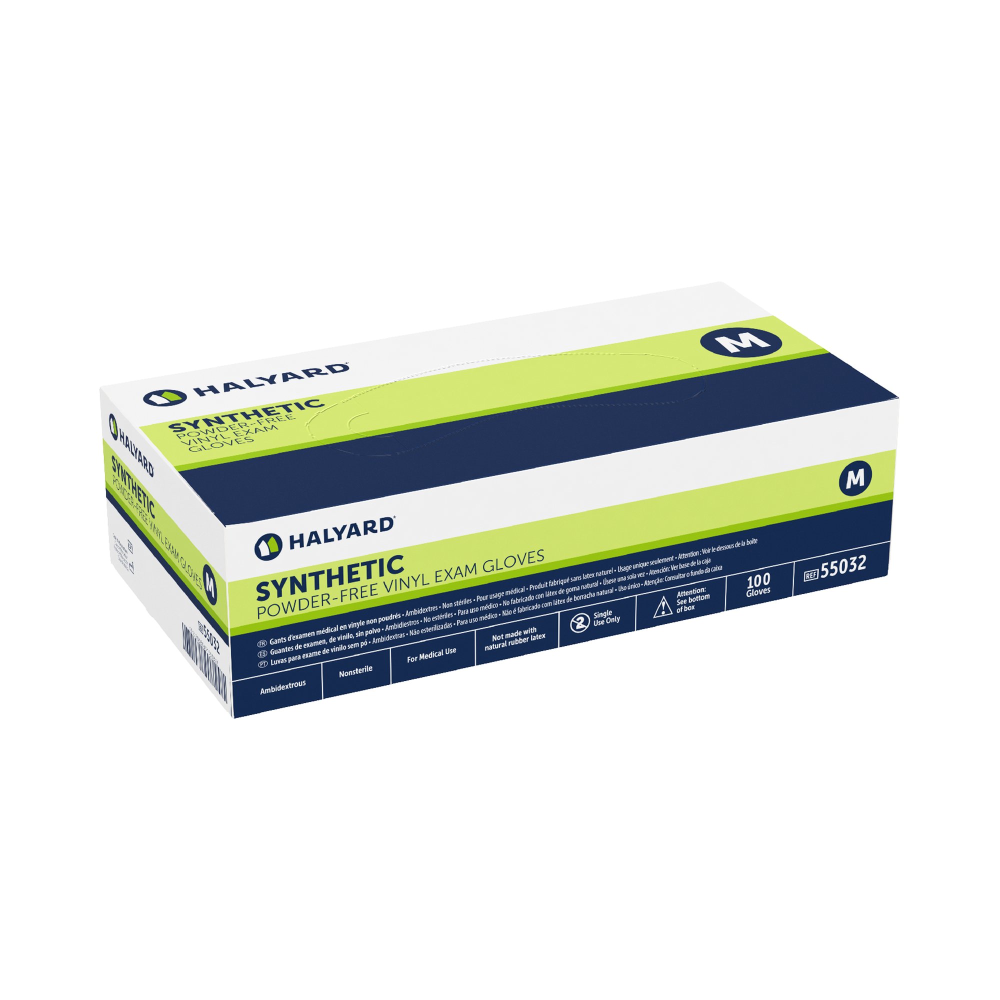 O&M Halyard Inc 55032 - Halyard™ Vinyl Exam Glove, Medium, Clear - 100/Box, 1000/Case