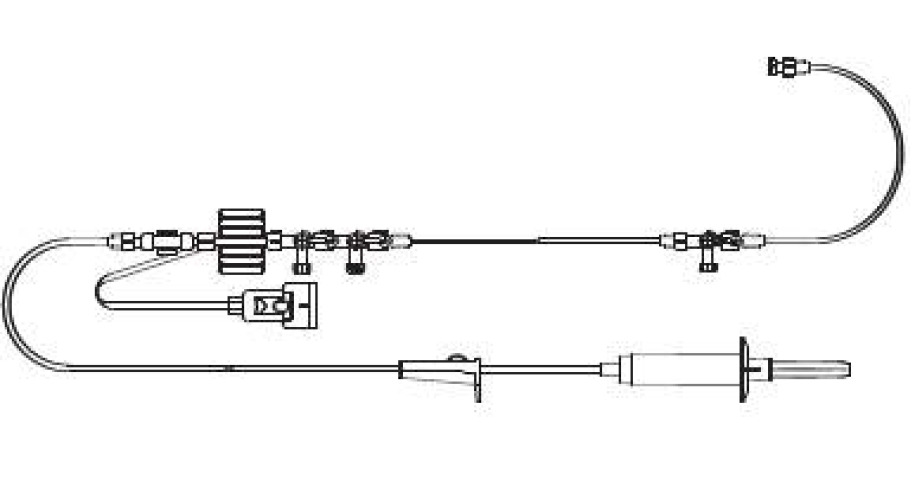 ICU Medical - 425000402 Endocavity Transducer 60 Inch Primary Tubing, 12 Inch Extension Tubing, 3 ml / Hr Squeeze Flush Device, Single Line, Microdrip Chamber, Disposable Transducer, 3 Way Stopcock, Bonded Double Sampling Stopcock