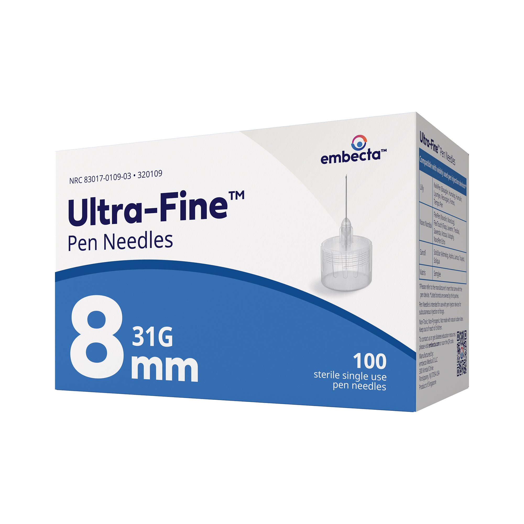 Embecta Medical II LLC 320109 - Ultra-Fine III™ Insulin Pen Needle - 1/Each, 100/Box, 1200/Case