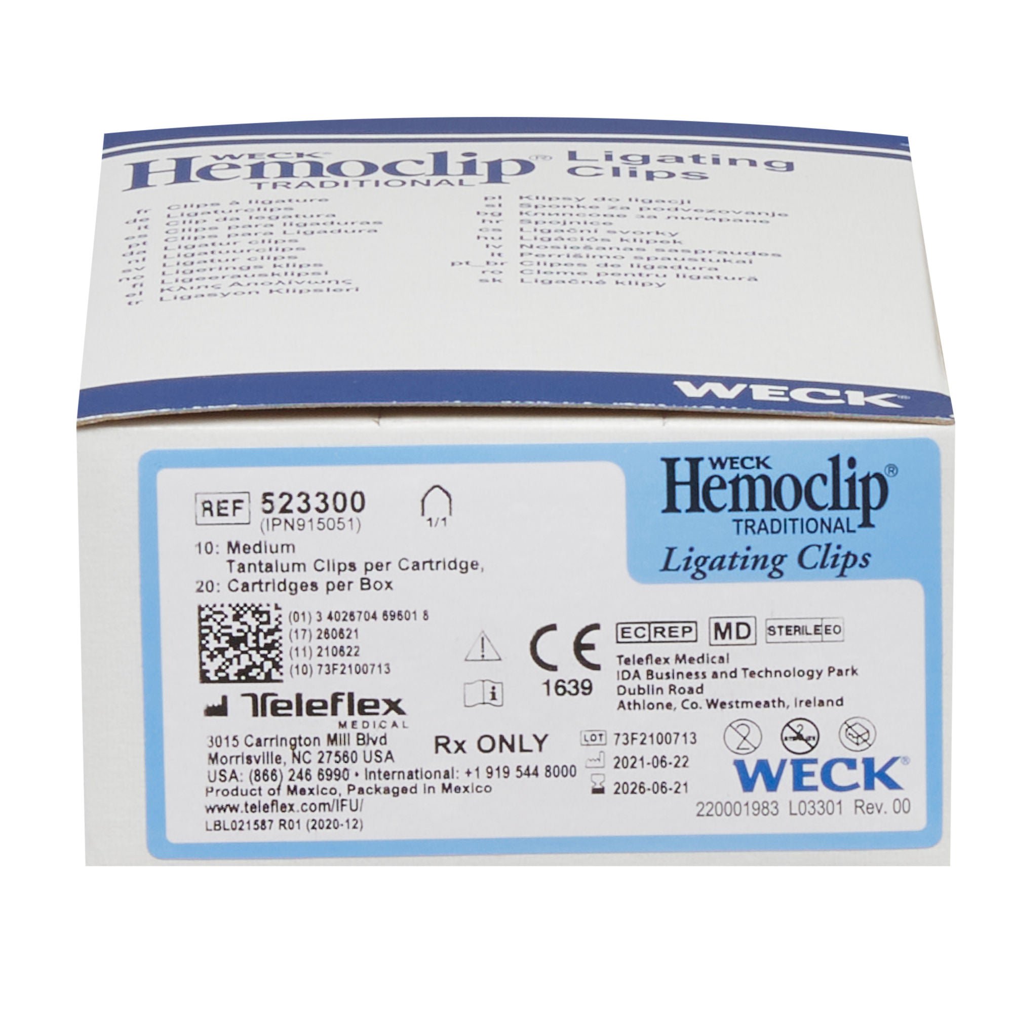 Teleflex Medical - 523300 Hemoclip® Ligating Clip