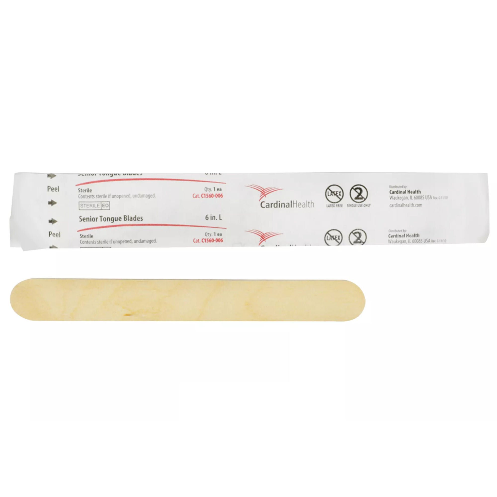 Cardinal - C1560-006 Tongue Depressor Cardinal Health™ 5-1/2 Inch Length White Birch Junior