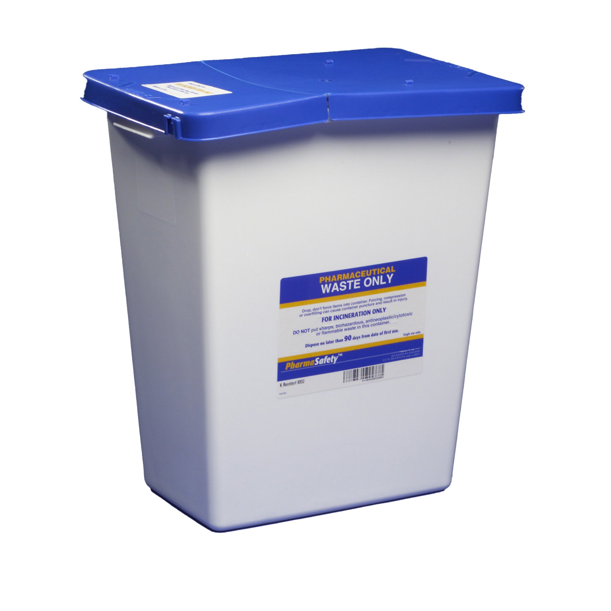 Cardinal 8850 - SharpSafety™ Pharmaceutical Waste Container, 8 Gallon, 17.75 x 11 x 15.5 Inch - 1/Each, 10/Case