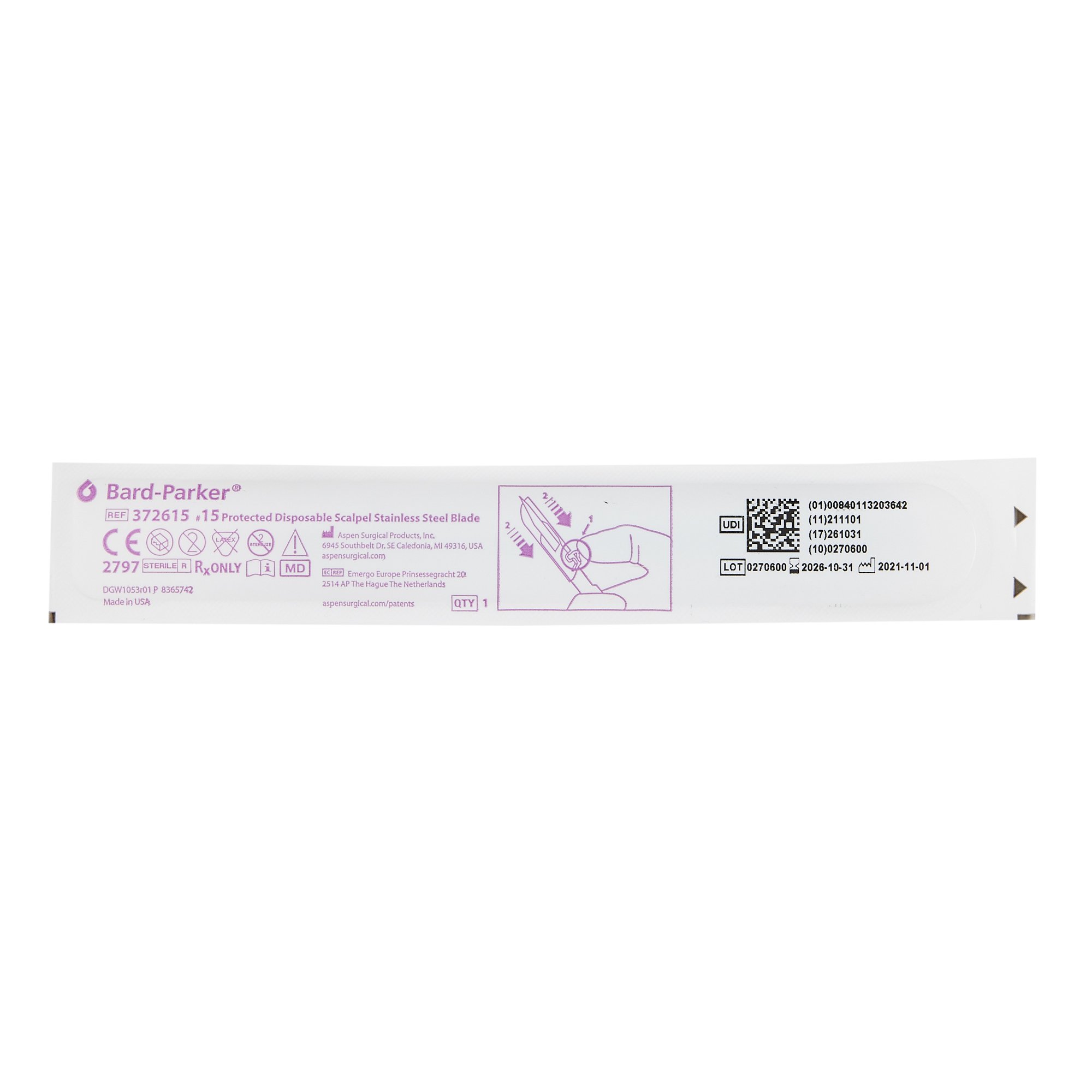 Bard-Parker Safety Scalpel 372615 by Aspen Surgical Products