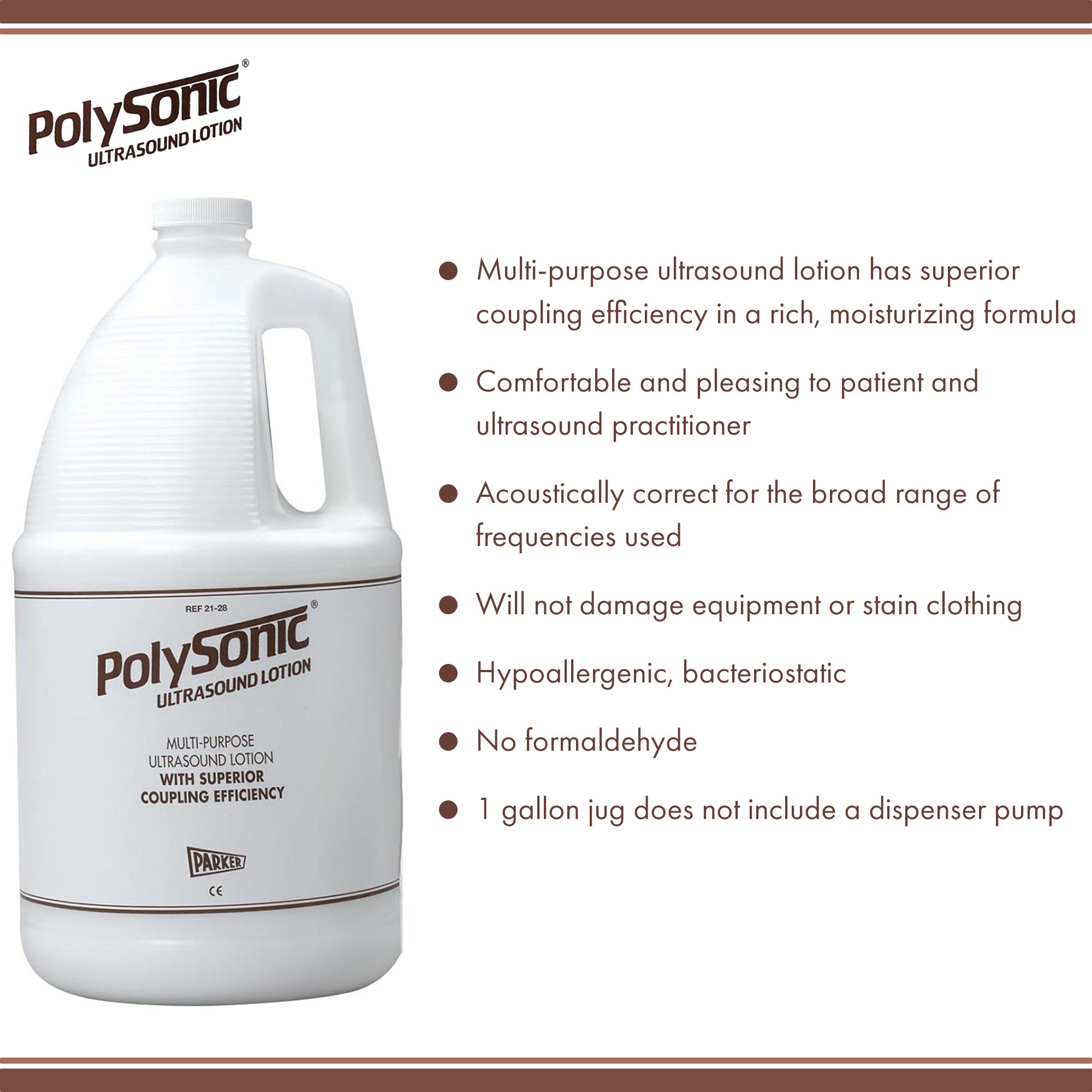 Parker Labs 21-28 - Polysonic® Ultrasound Lotion - 1/Gallon, 4/Case
