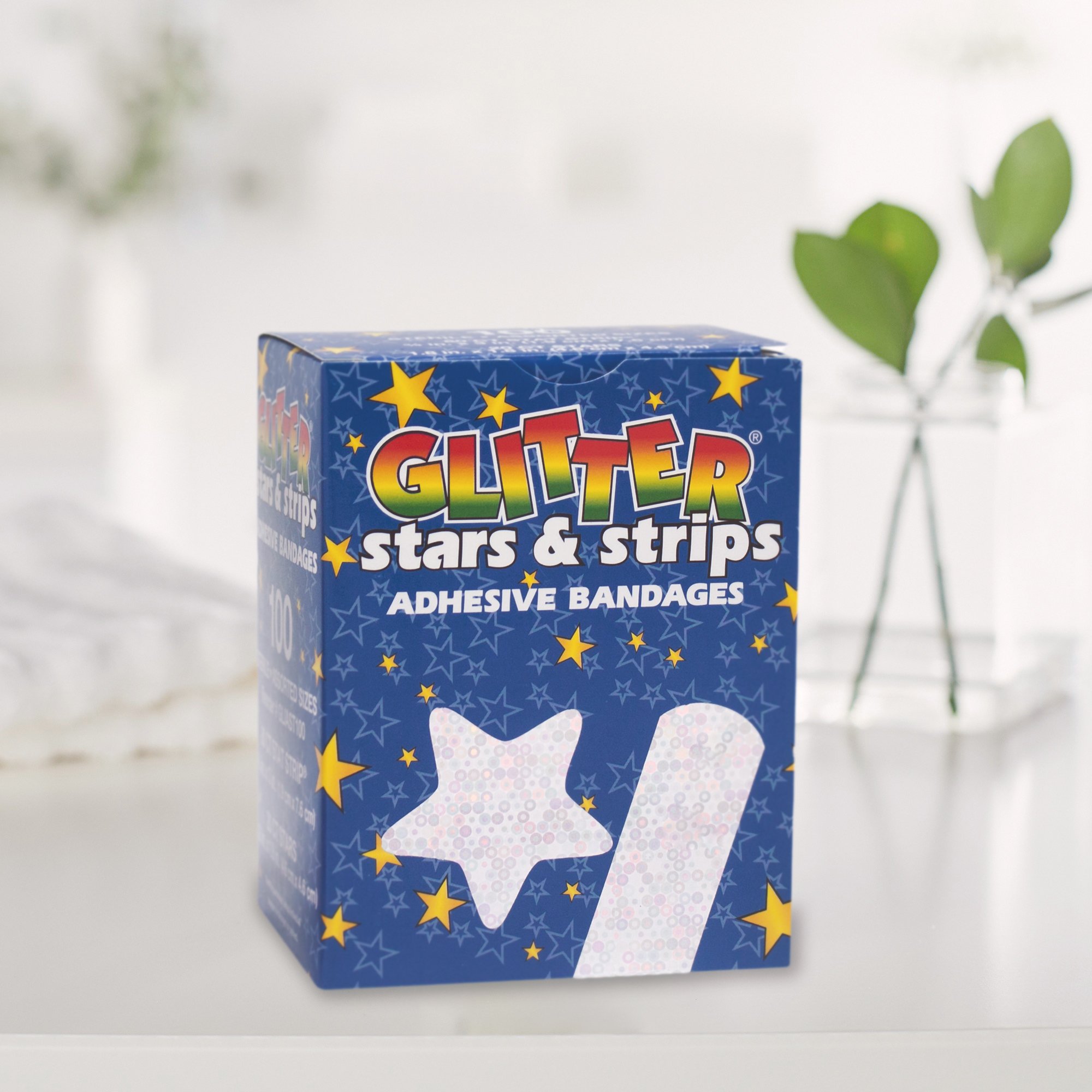 Dukal GLIAST100 - Glitter™ Stat Strip® Kid Design (Glitter Stars and Stripes) Adhesive Strip - 100/Box, 1200/Case