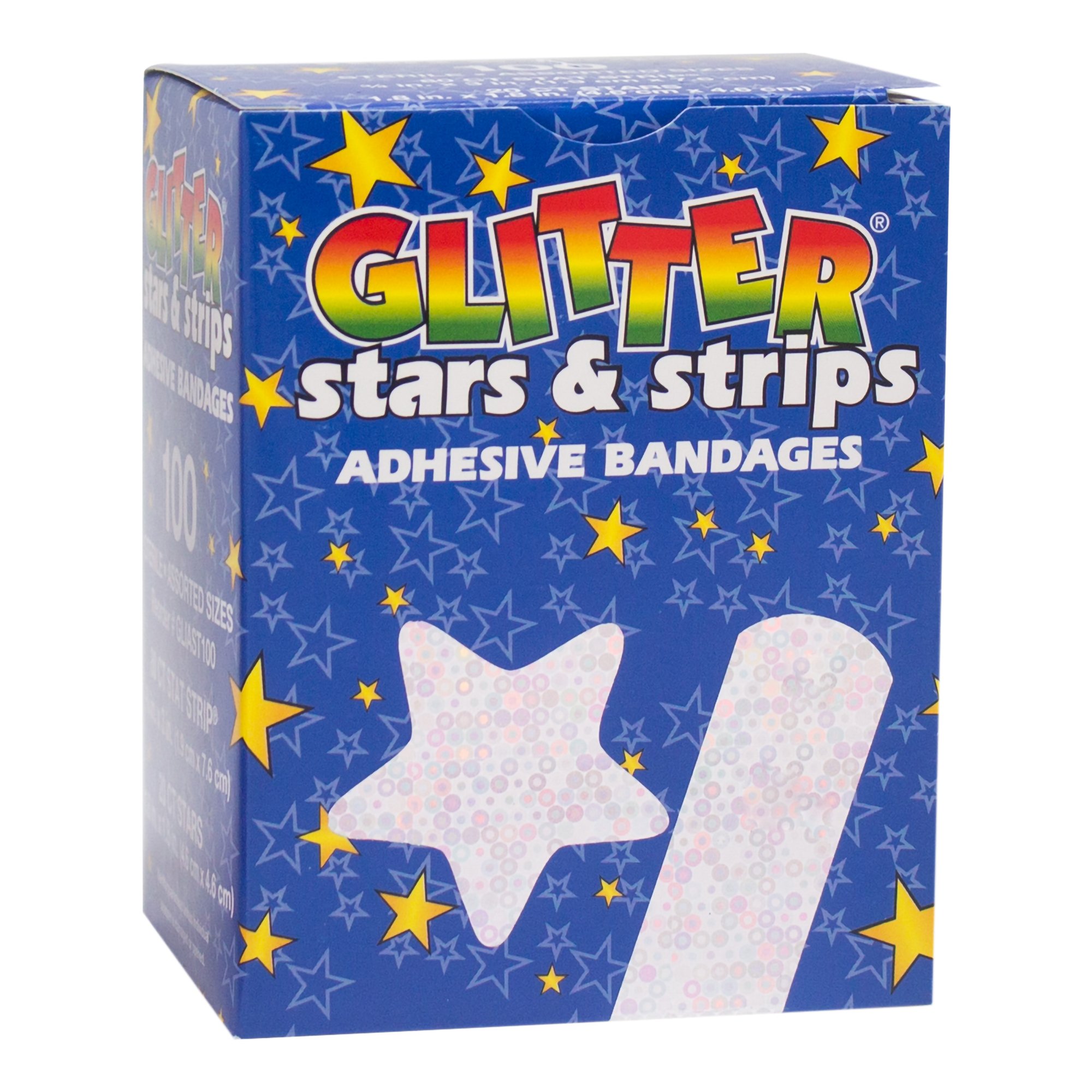 Dukal - GLIAST100 Glitter™ Stat Strip® Kid Design (Glitter Stars and Stripes) Adhesive Strip
