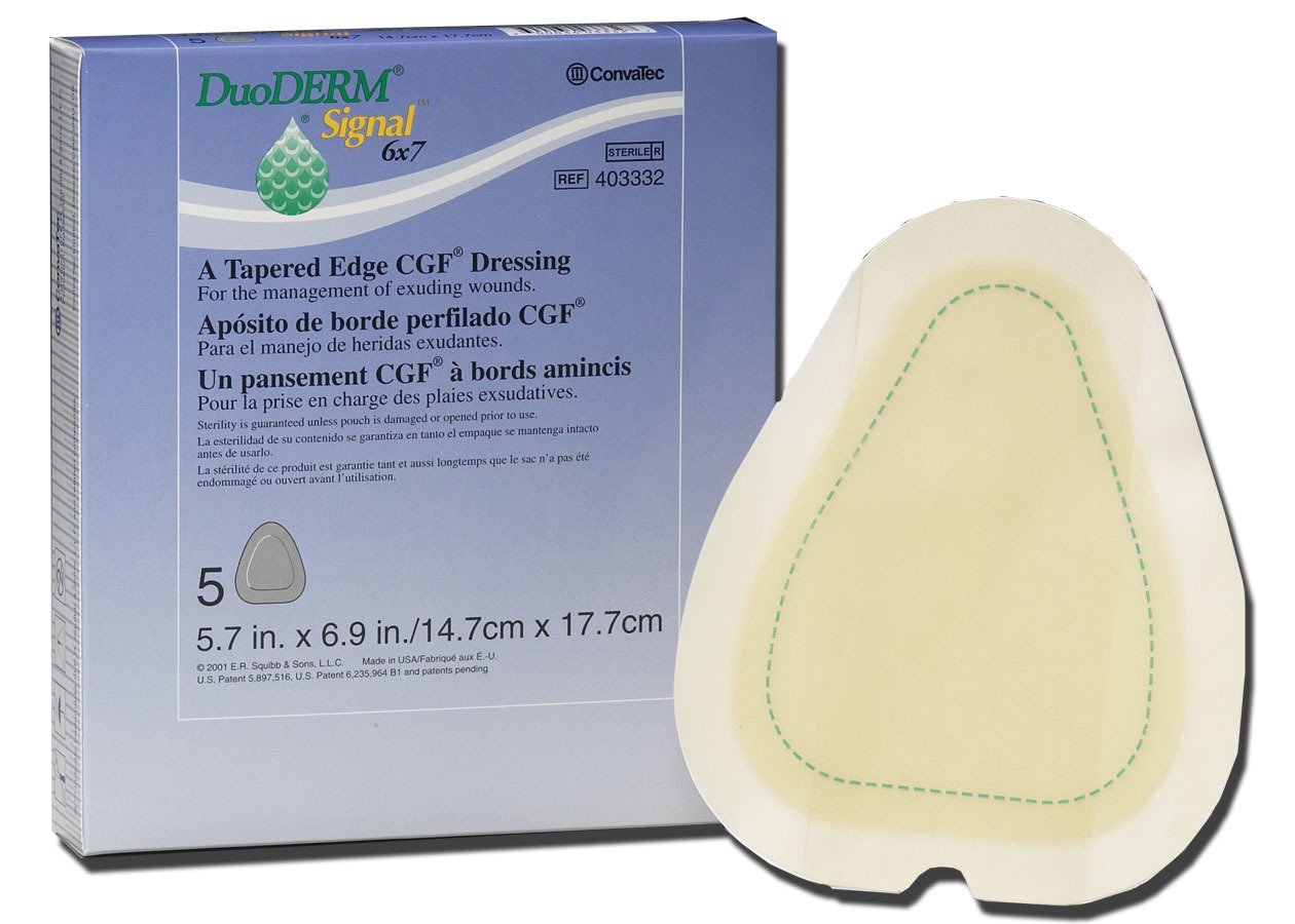ConvaTec 403332 - DuoDerm® Signal® Hydrocolloid Dressing, 6 x 7 Inch Triangle - 5/Box