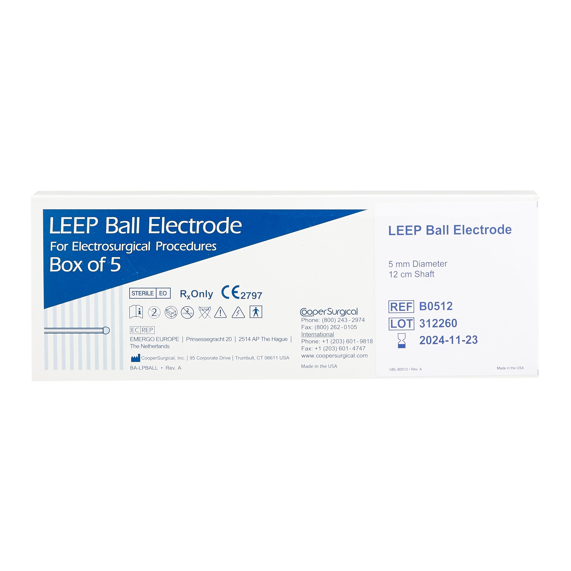 Cooper Surgical B0512 - Cooper Surgical Electrode - 1/Each, 5/Box