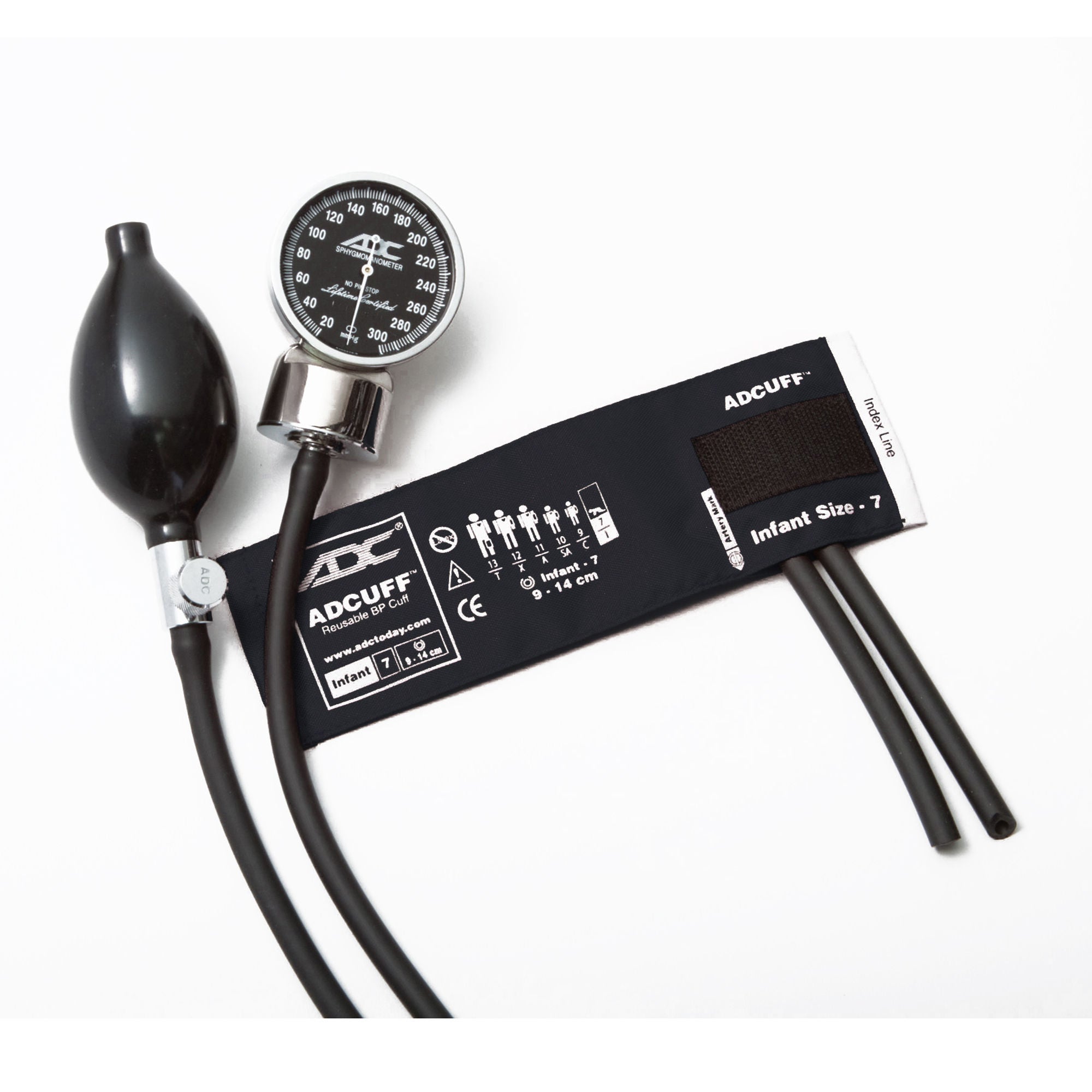 American Diagnostic Corp - 700-7IBK Aneroid Sphygmomanometer Unit Diagnostix™700 Series Infant Cuff Arm Nylon Cuff 9 - 14 cm Pocket Aneroid