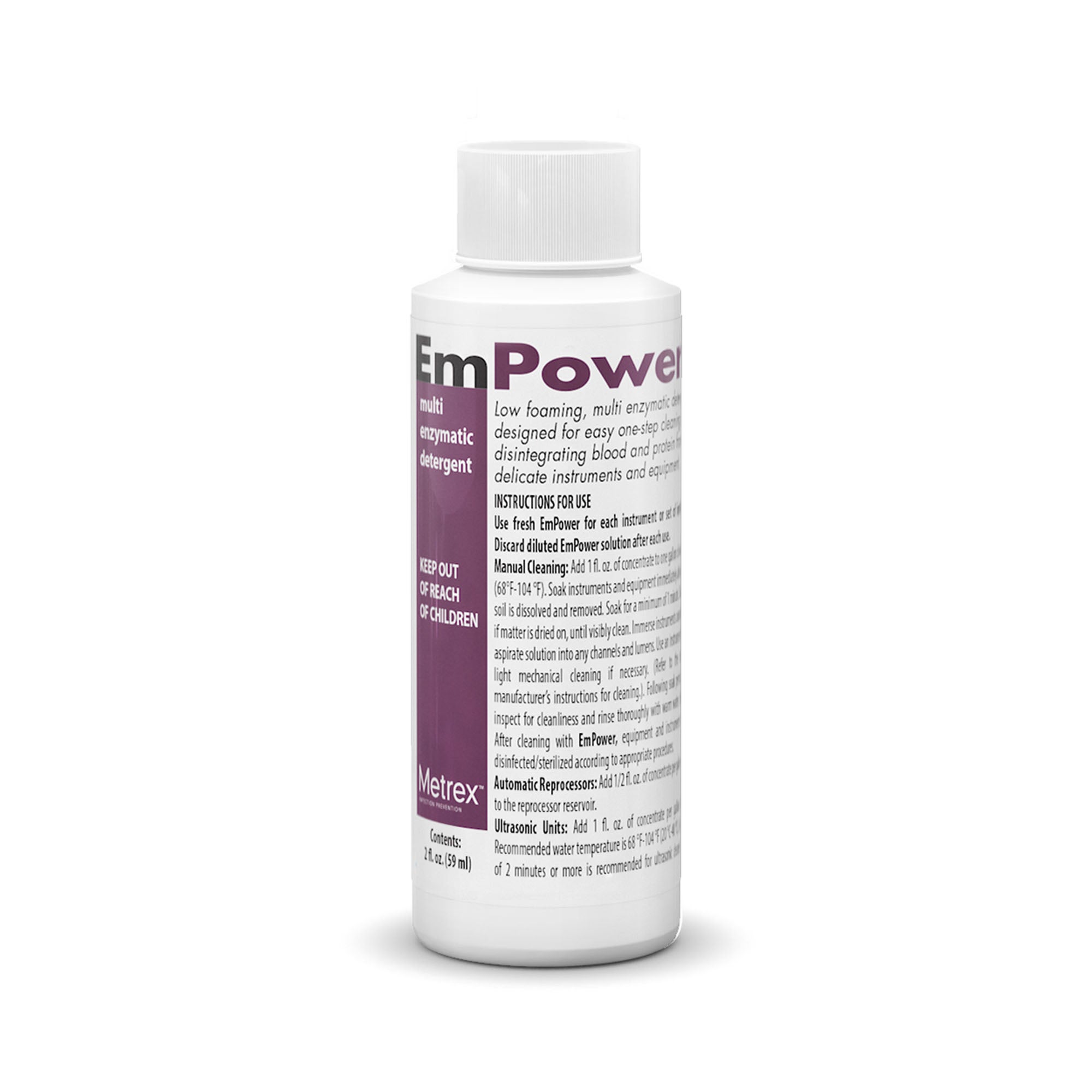 Metrex Research - 10-4102 Multi-Enzymatic Instrument Detergent EmPower® Liquid Concentrate 2 oz. Bottle Fresh Scent