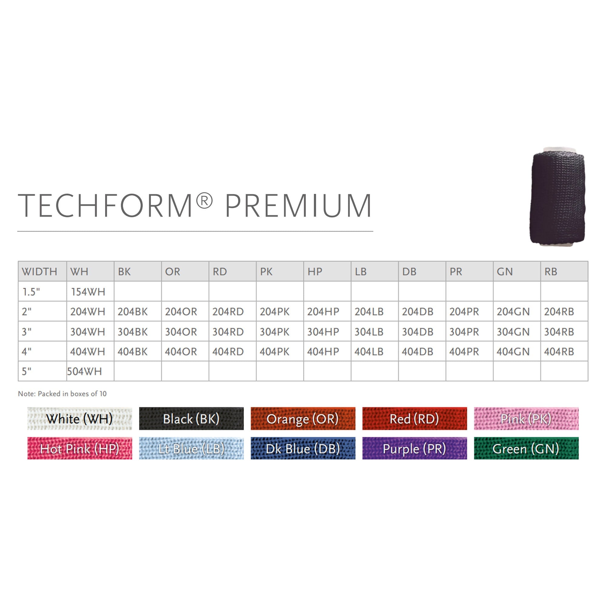 Ossur - 204BK Cast Tape TechForm® Premium 2 Inch X 12 Foot Fiberglass / Polypropylene / Resin Black