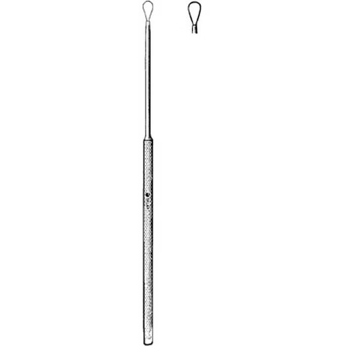 Sklar - 67-2521 Ear Curette Sklar® Billeau 6-1/2 Inch Length Round Knurled Handle Small Tip Flexible Oval Loop Tip